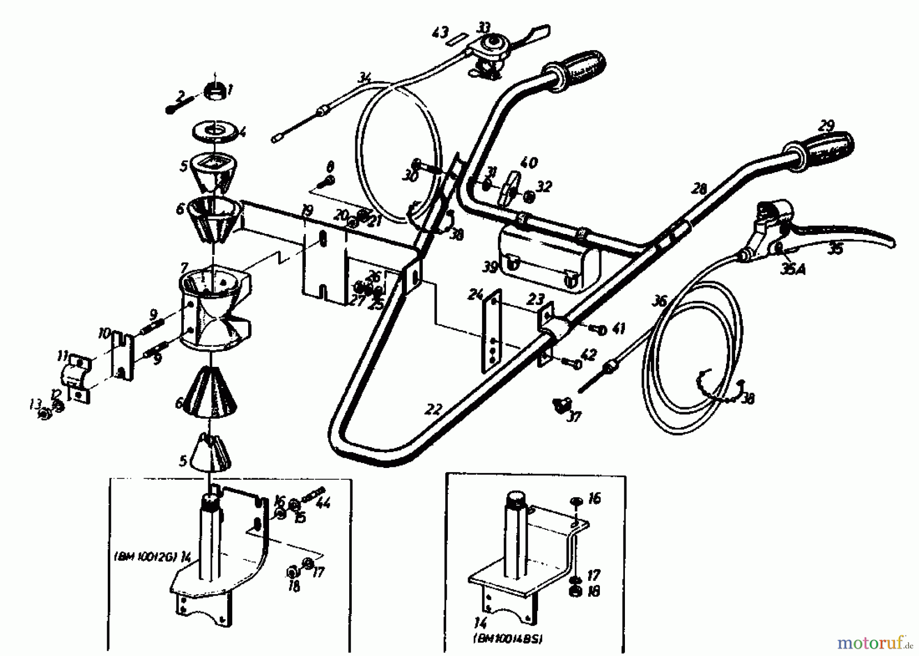  Gutbrod Cutter bar mower BM 100-2/G 07507.01  (1990) Handle