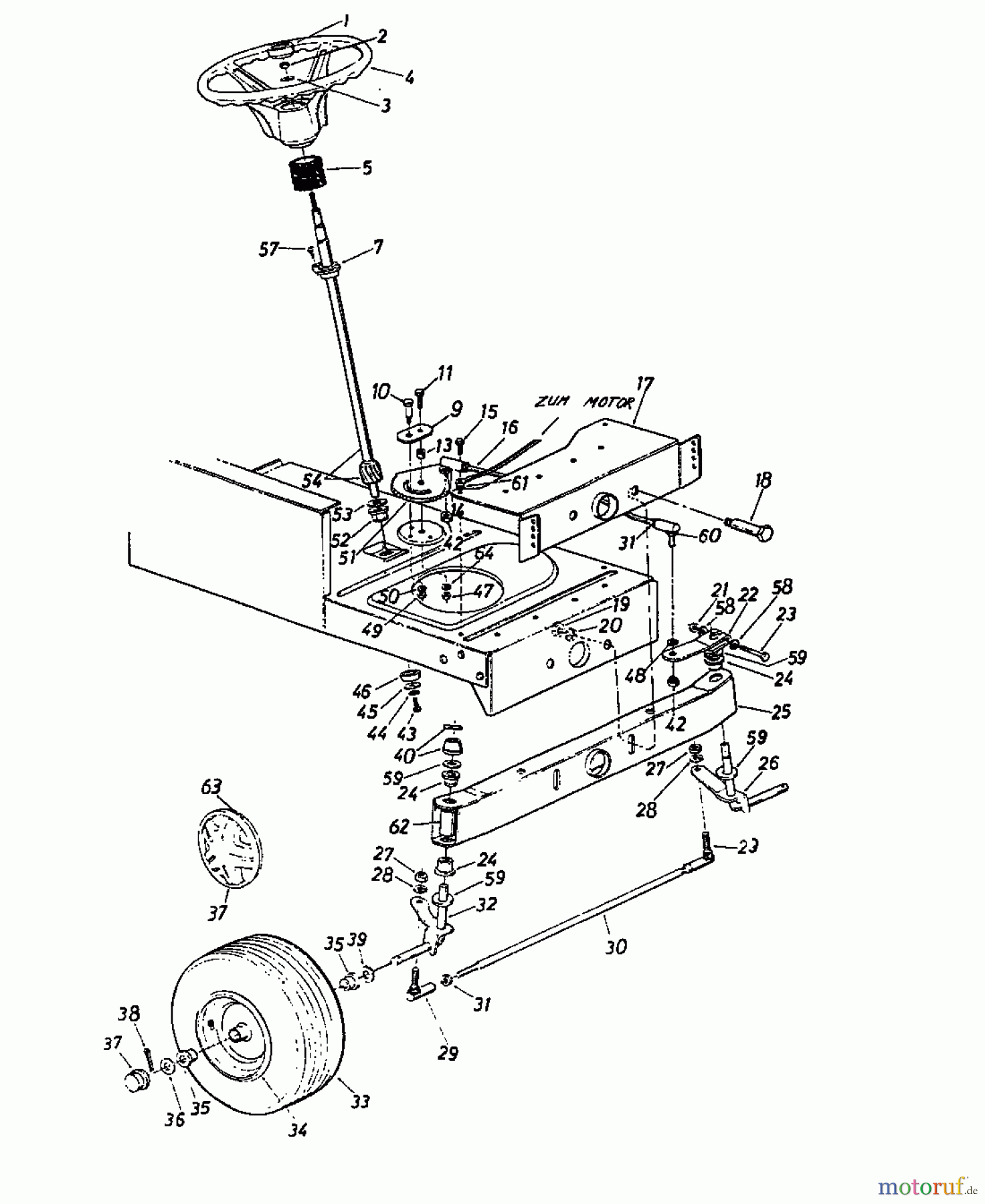  Columbia Lawn tractors 112/960 N 131-650F626  (1991) Front axle