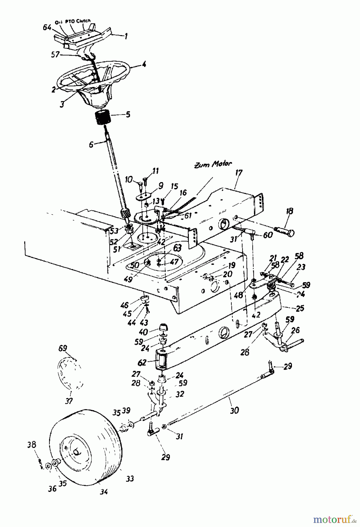 MTD Lawn tractors Hydro-Super 14-107 131-739G (1991) Front axle