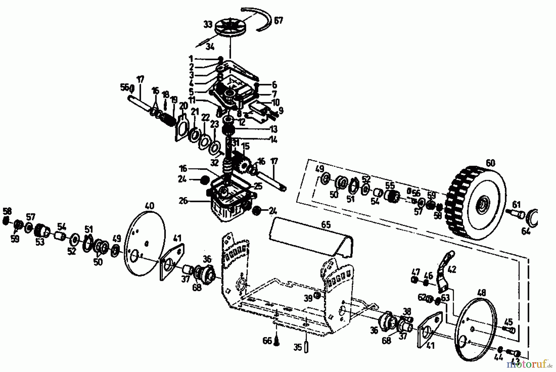  Golf Petrol mower self propelled 445 HR 4 E 04011.02  (1991) Gearbox