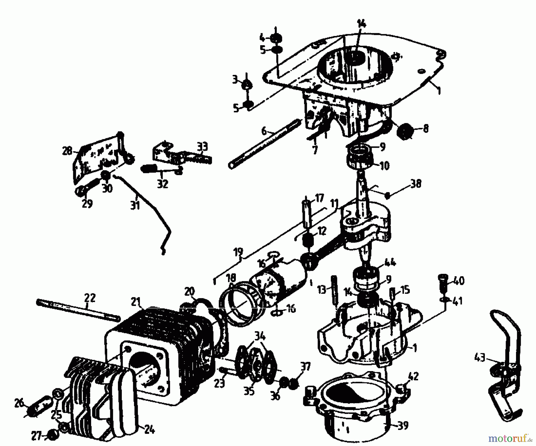  Gutbrod Cutter bar mower BM 100-2/G 07507.01  (1991) Crankcase, Cylinder