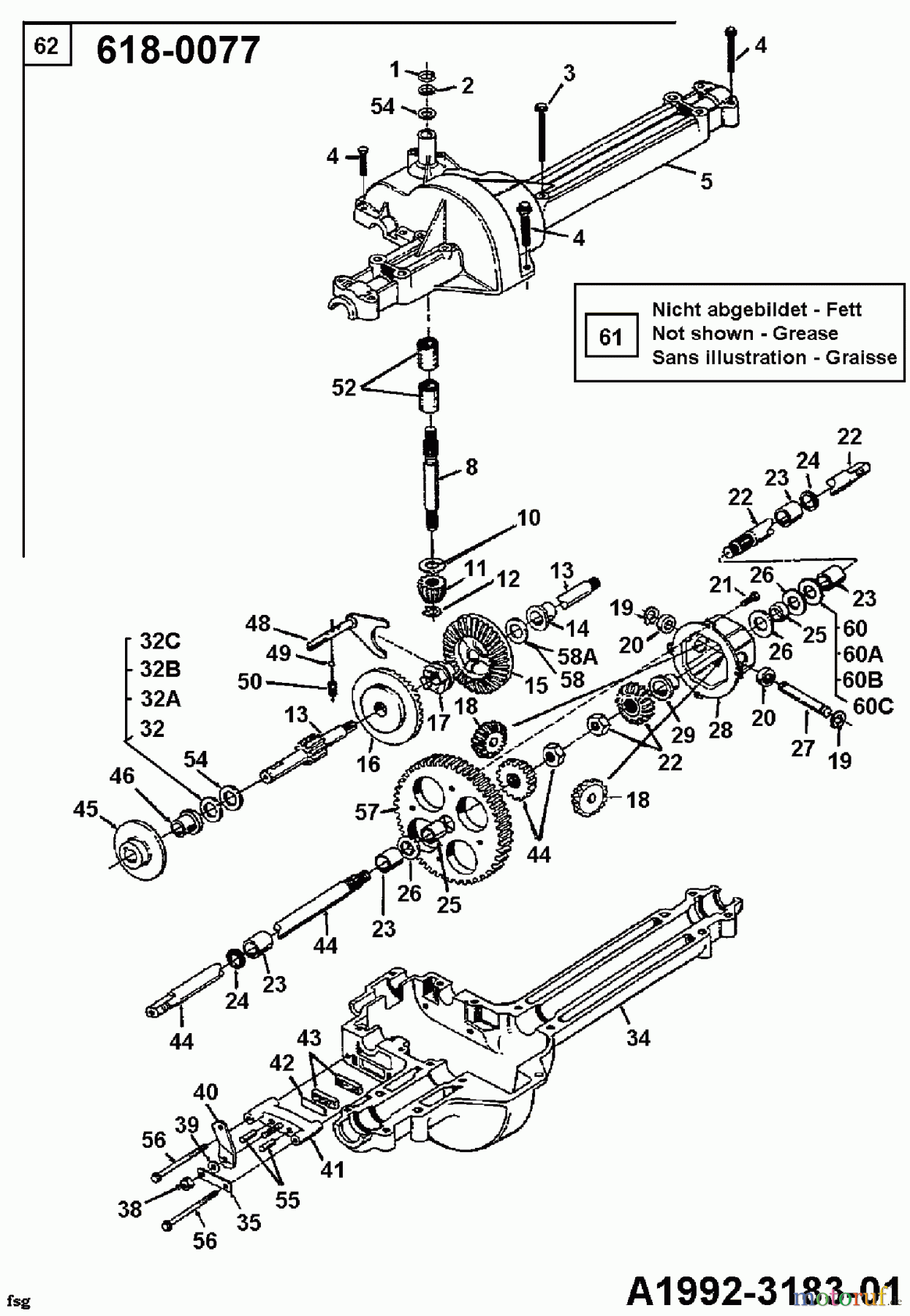  MTD Lawn tractors 12/81 135H450D678  (1995) Gearbox 618-0077
