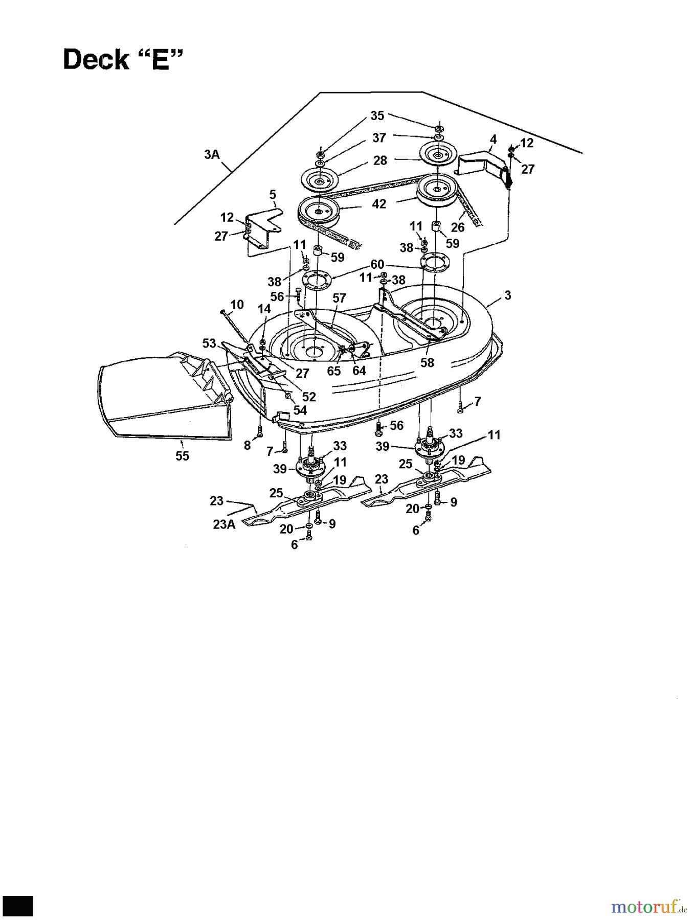  Agria Lawn tractors 4600/91 134I450E609  (1994) Mowing deck E (36