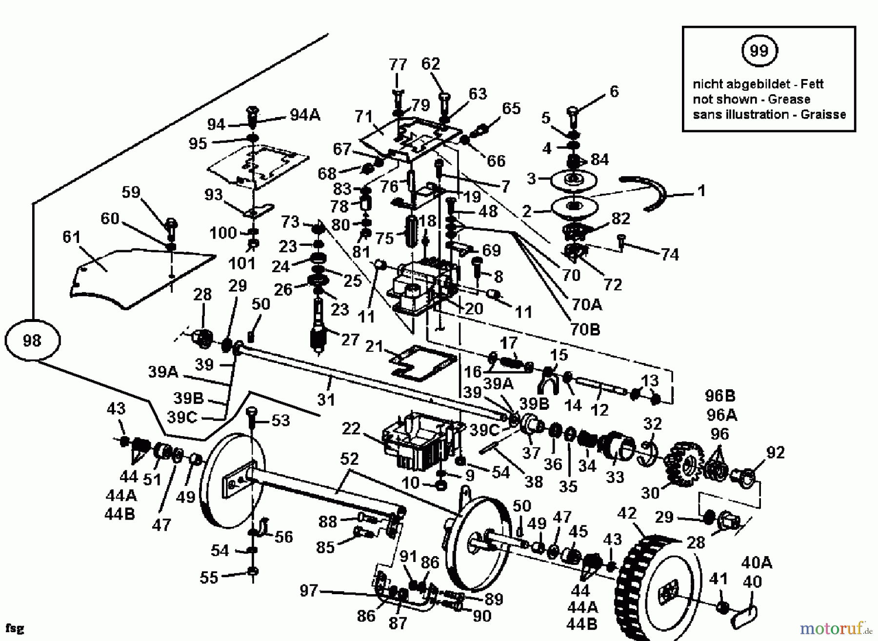  Gutbrod Petrol mower self propelled MH 534 RVE 04007.03  (1991) Gearbox