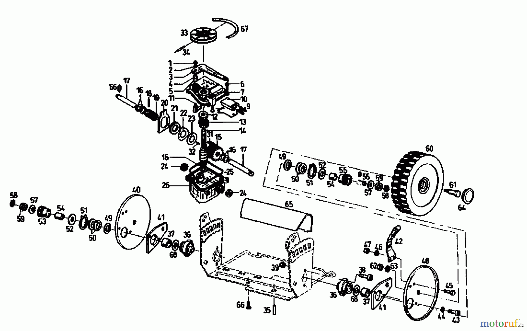  Gutbrod Petrol mower self propelled TURBO HBSRE 04011.04  (1993) Gearbox