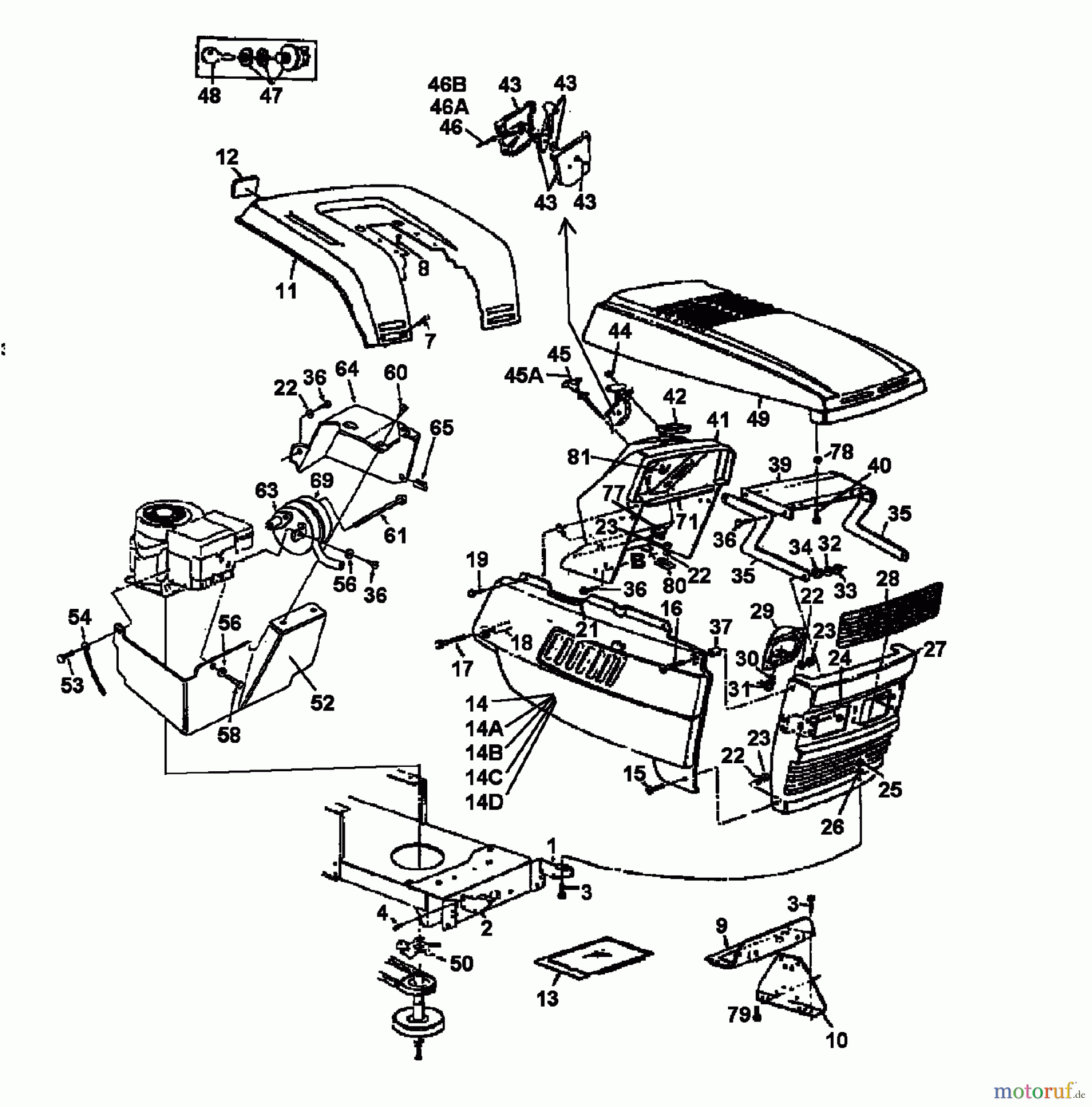  Florica Lawn tractors 12/76 HN 133I679C638  (1993) Dashboard, Engine hood, Fender