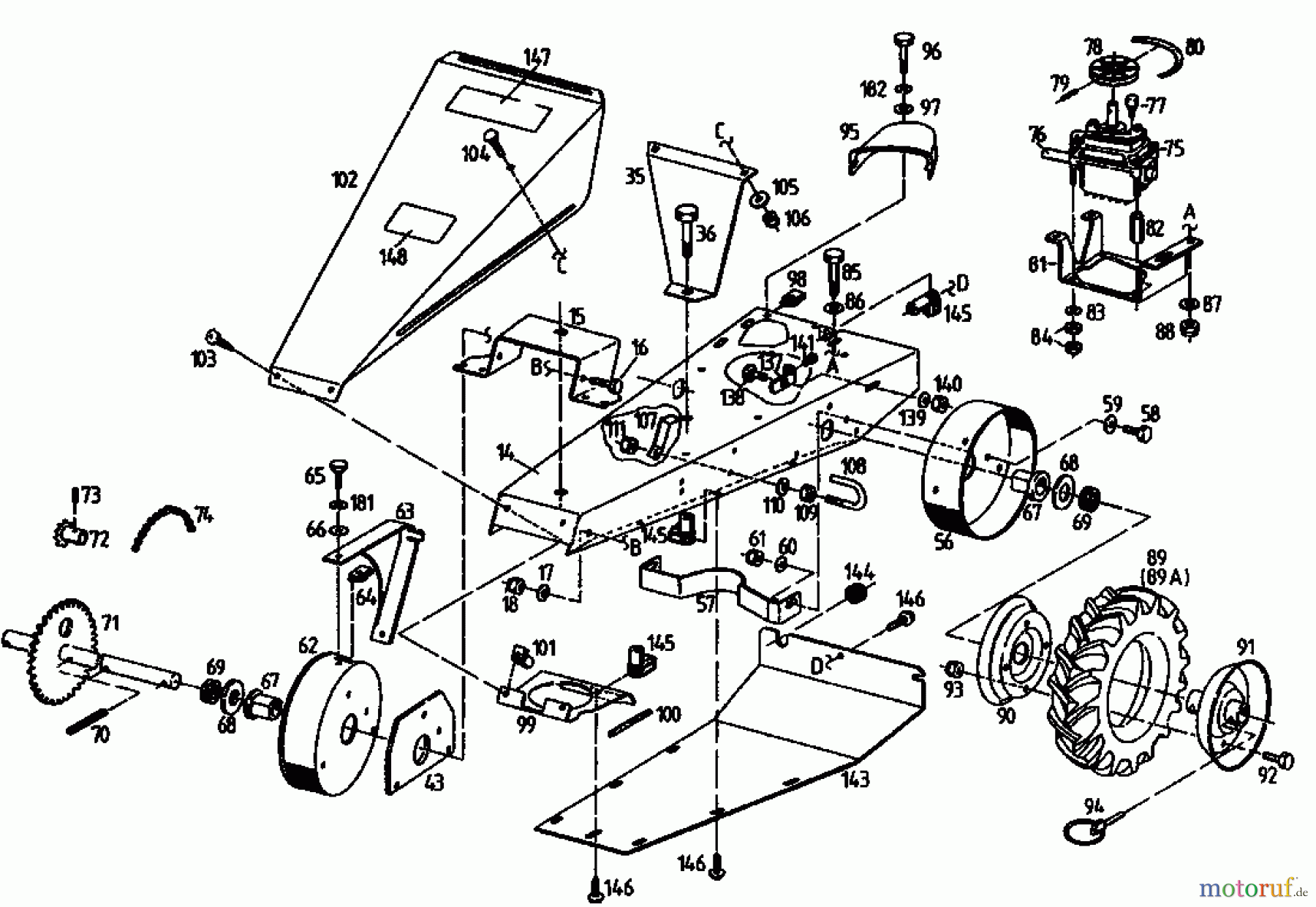 Gutbrod Cutter bar mower BM 700 07510.04 (1994) Drive system, Wheels
