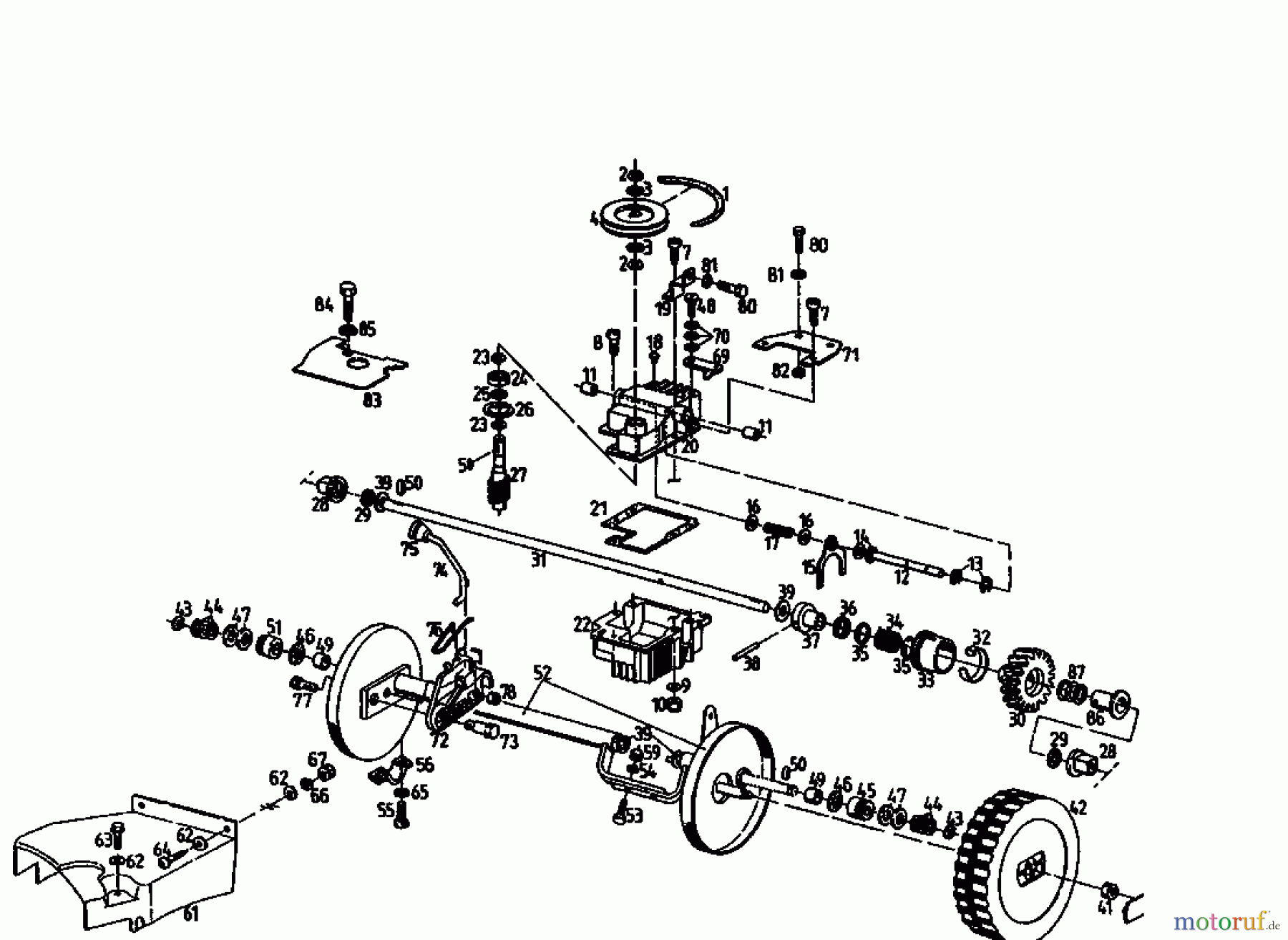  Gutbrod Petrol mower self propelled MH 454 REB 04006.08  (1994) Gearbox, Wheels