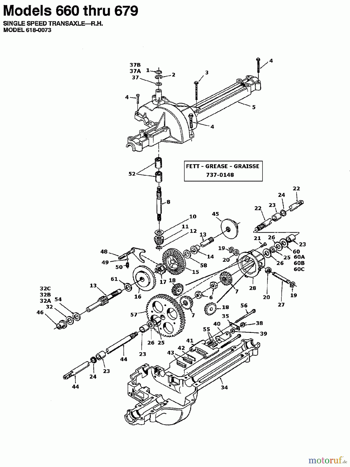  Bauhaus Lawn tractors Funrunner 132-679F646  (1992) Gearbox