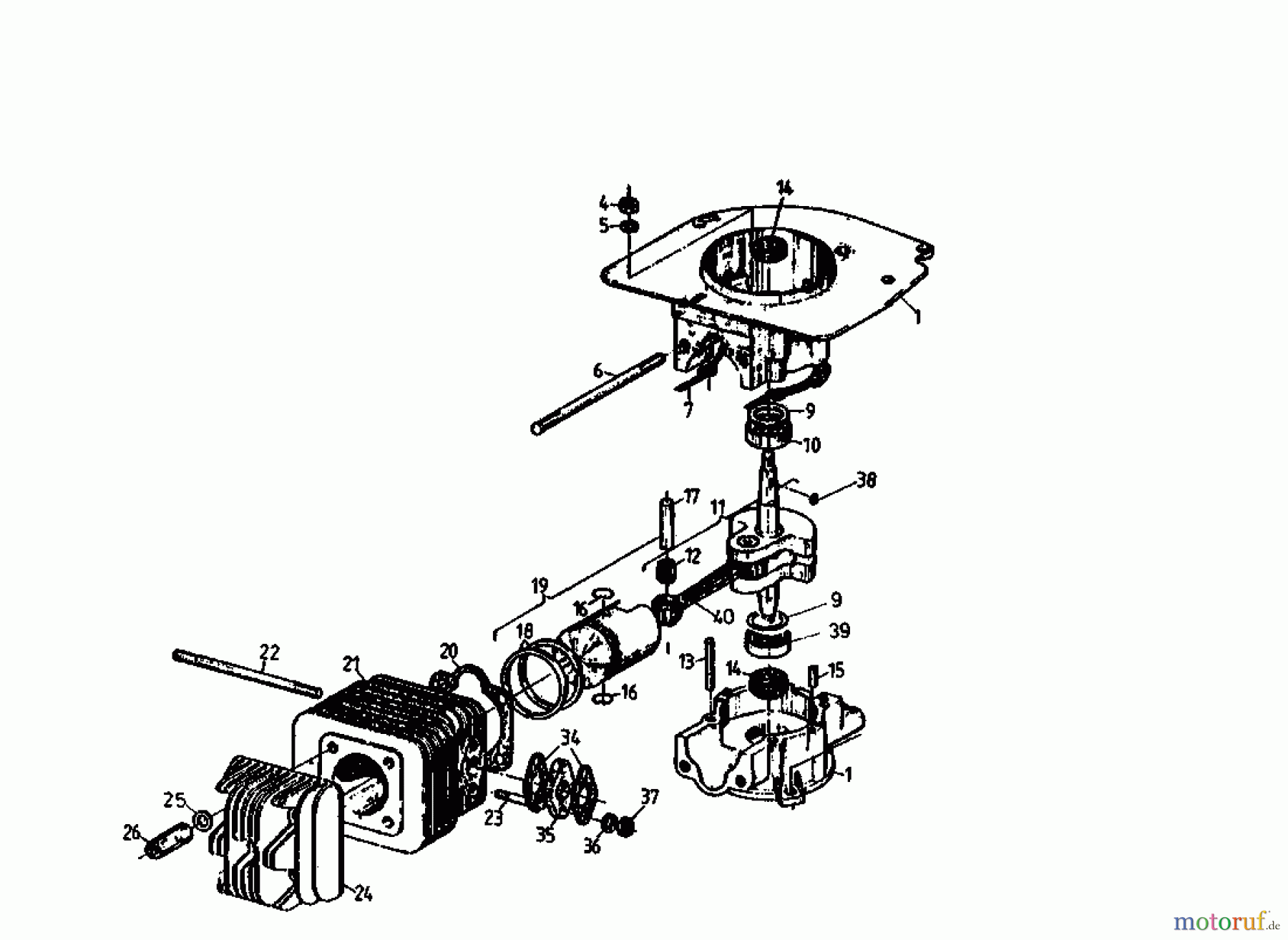  Gutbrod Cutter bar mower BM 100-2/G 07508.06  (1995) Crankcase, Cylinder