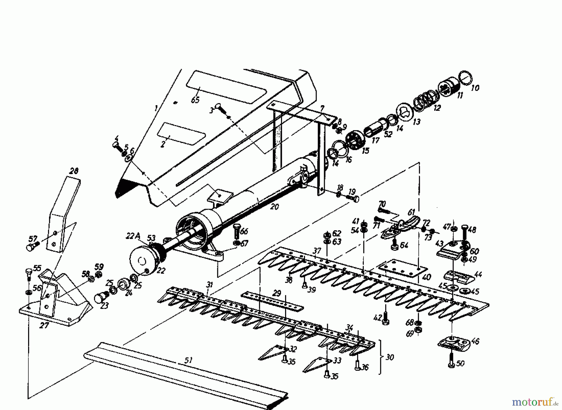  Gutbrod Cutter bar mower BM 100-2/G 07508.06  (1995) Cutting drive, Cutter bar