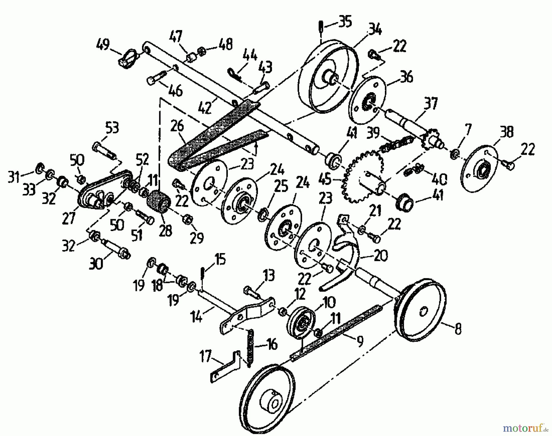  Gutbrod Cutter bar mower BM 91 07517.04  (1995) Drive system