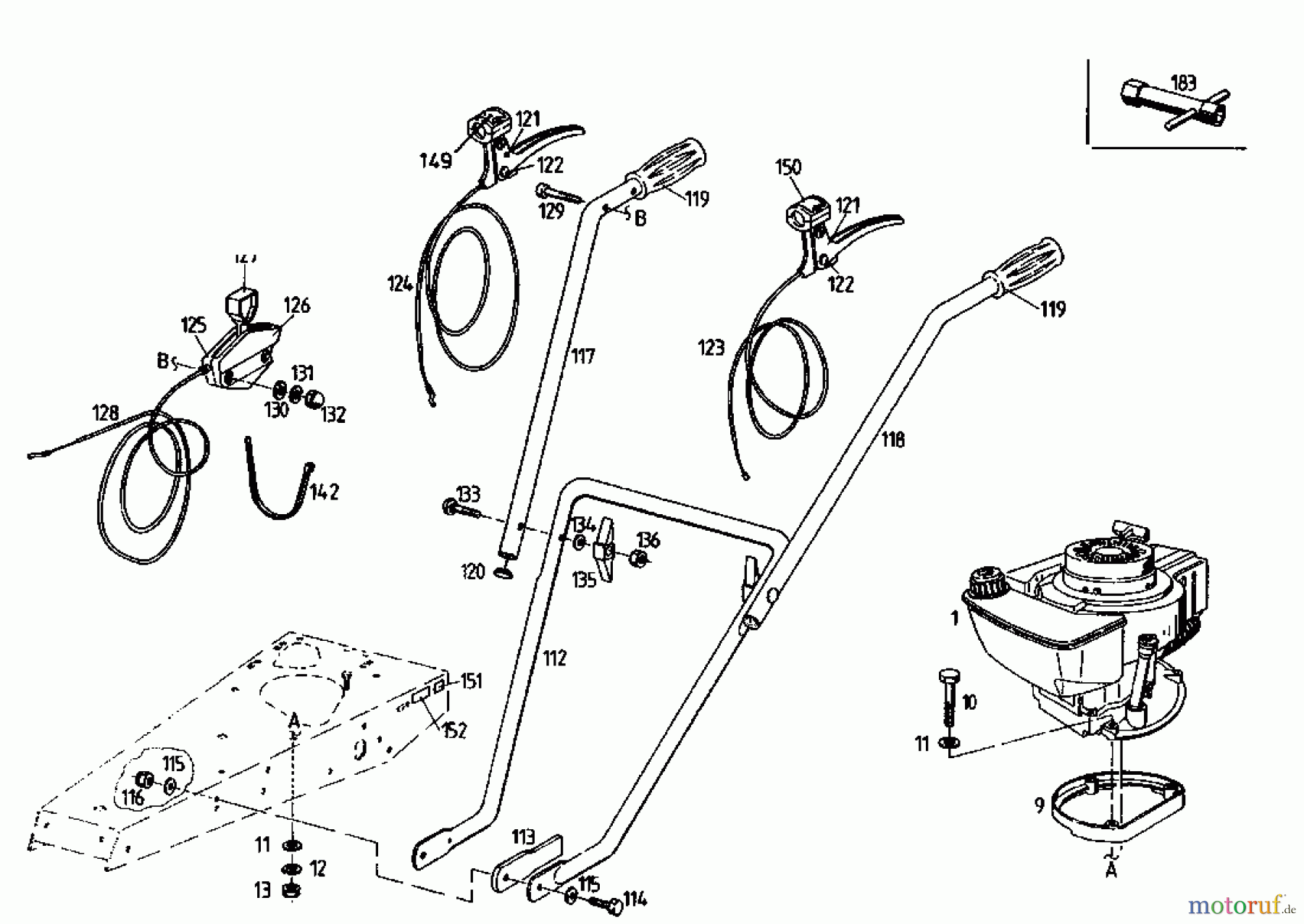  Gutbrod Cutter bar mower BM 700 07510.04  (1995) Handle