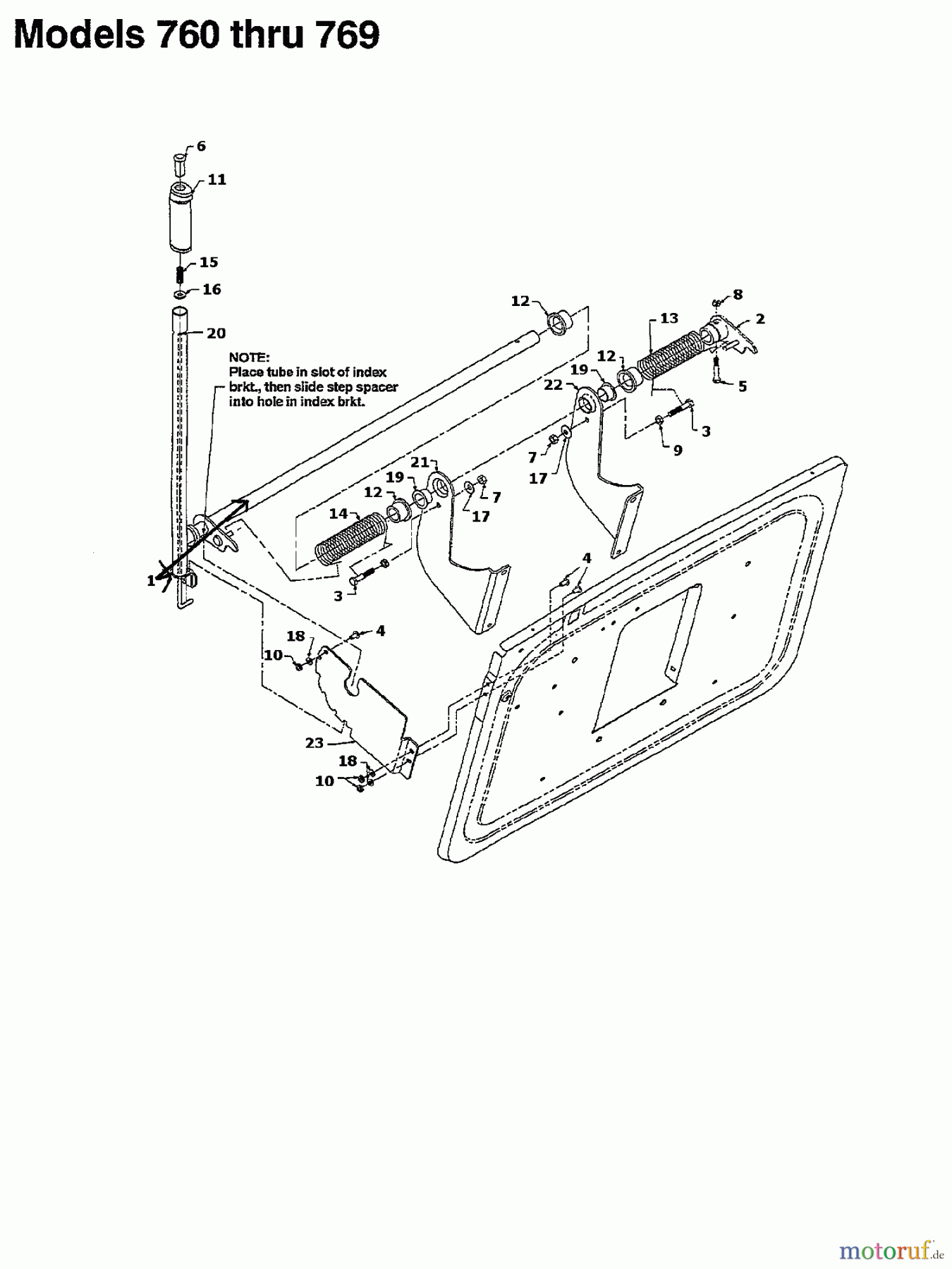  MTD Lawn tractors 125/40 134-765N678  (1994) Lifting mecanism catcher