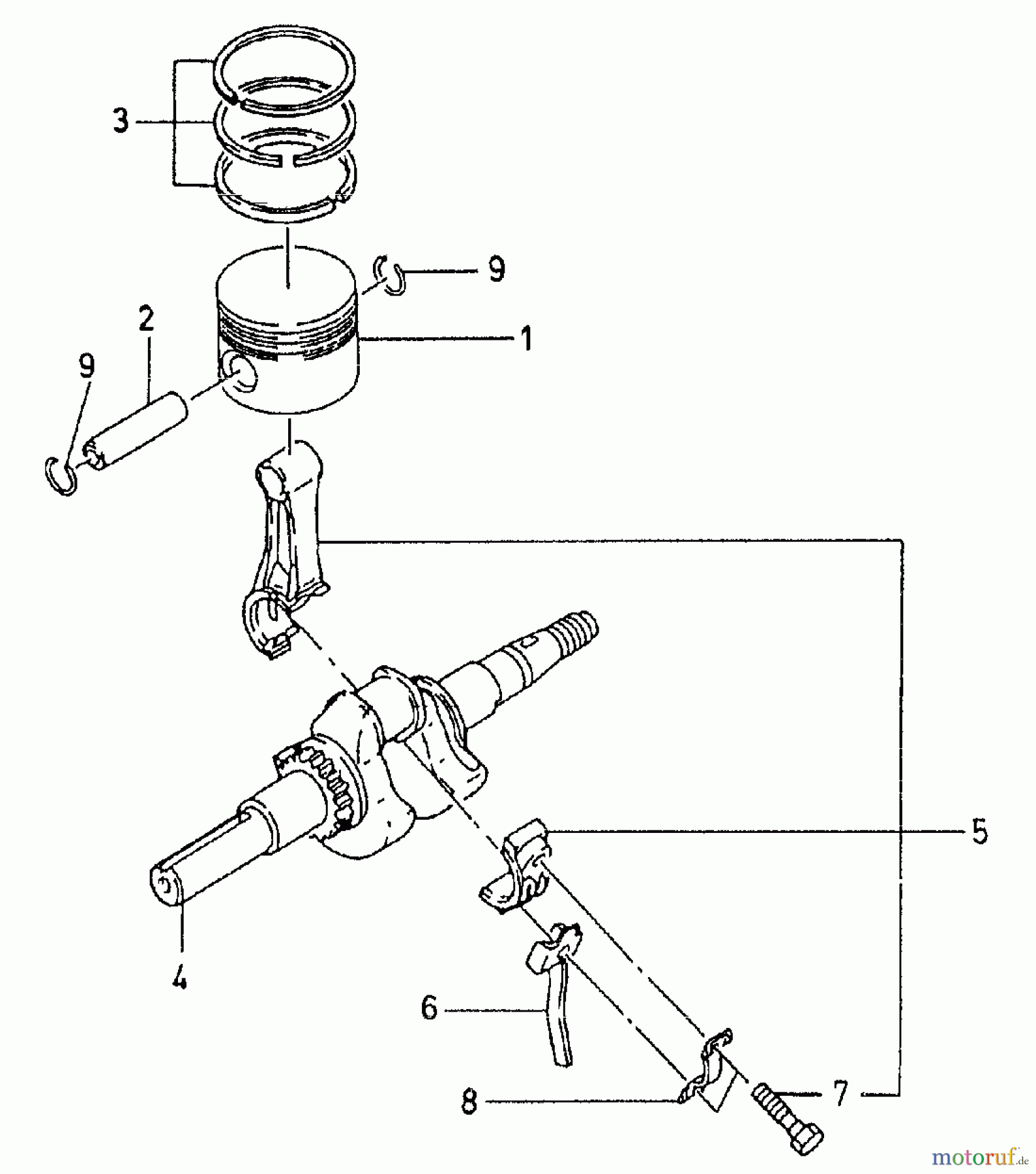  Gutbrod Cutter bar mower BM 91 07517.04  (1996) Piston, Crankshaft