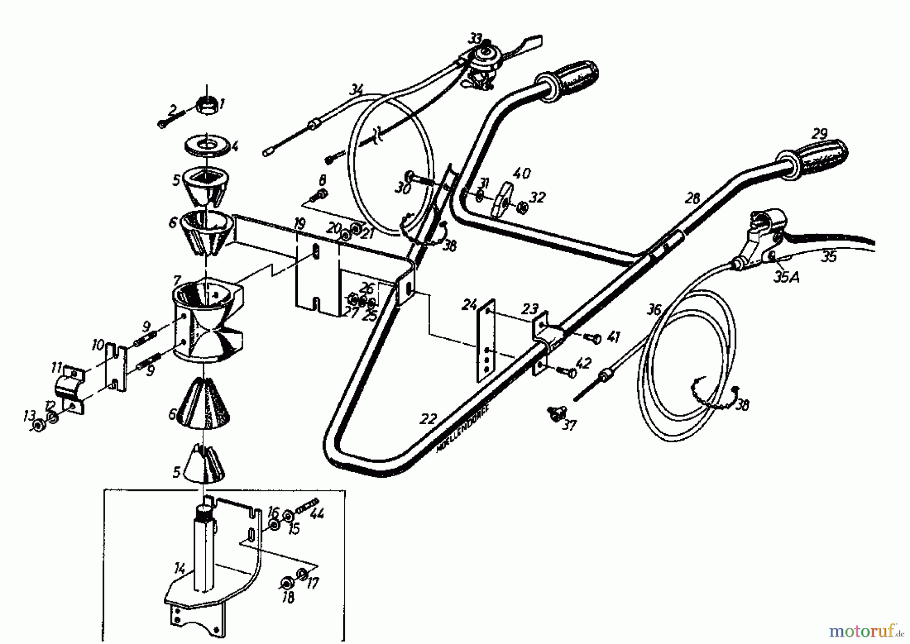  Gutbrod Cutter bar mower BM 100-2/G 07508.06  (1996) Handle