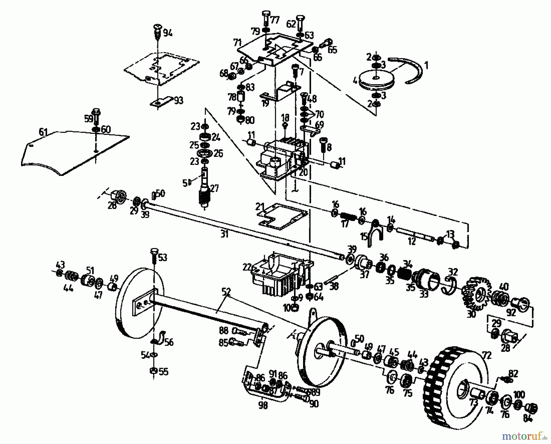  Gutbrod Petrol mower self propelled MH 534 PR 04017.03  (1996) Gearbox, Wheels