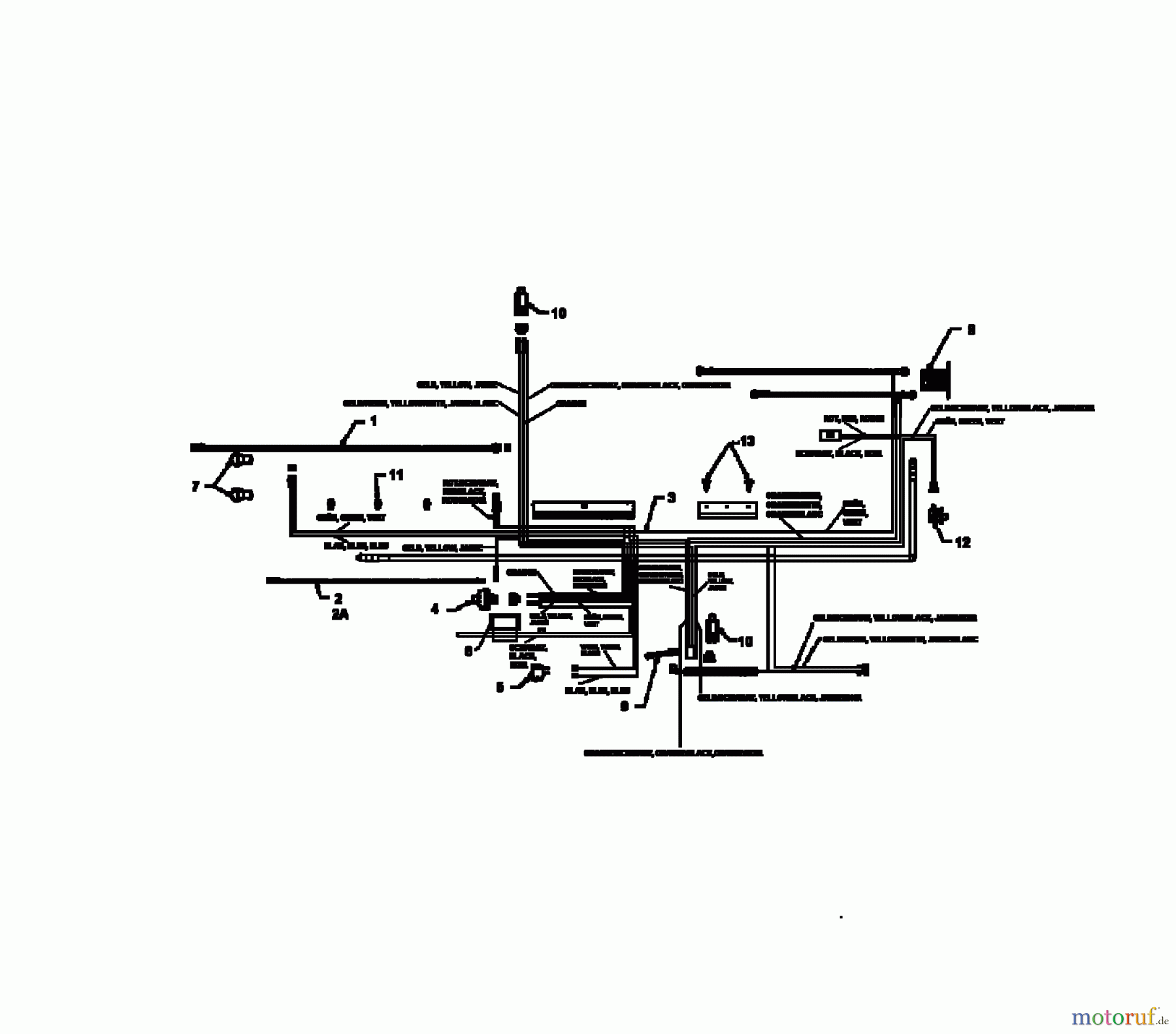  MTD Lawn tractors E 125 13AL760N678  (1997) Wiring diagram Vanguard