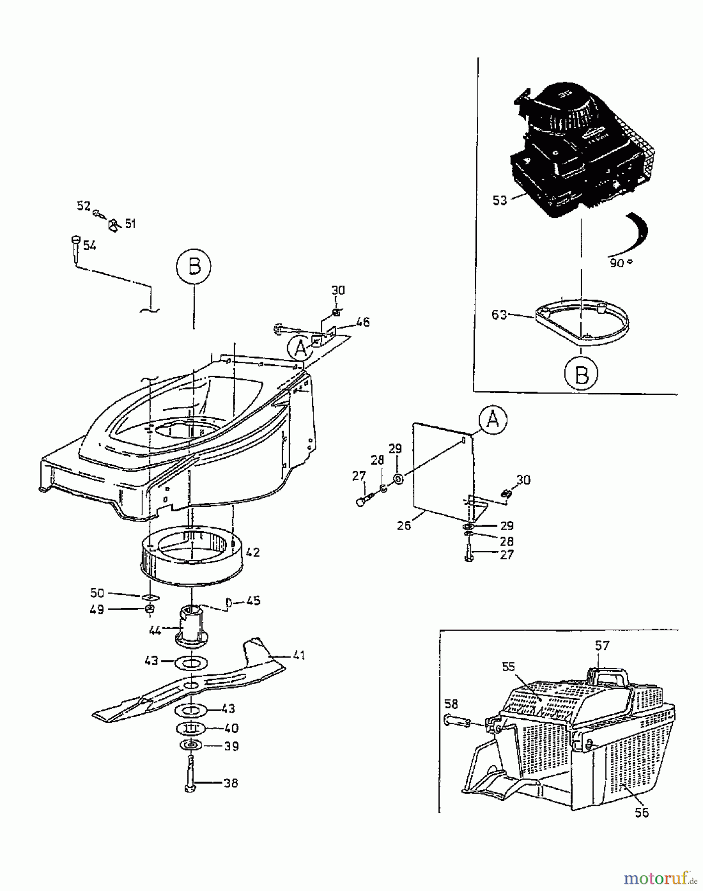 MTD Petrol mower GE 40 04028.08 (1997) Basic machine