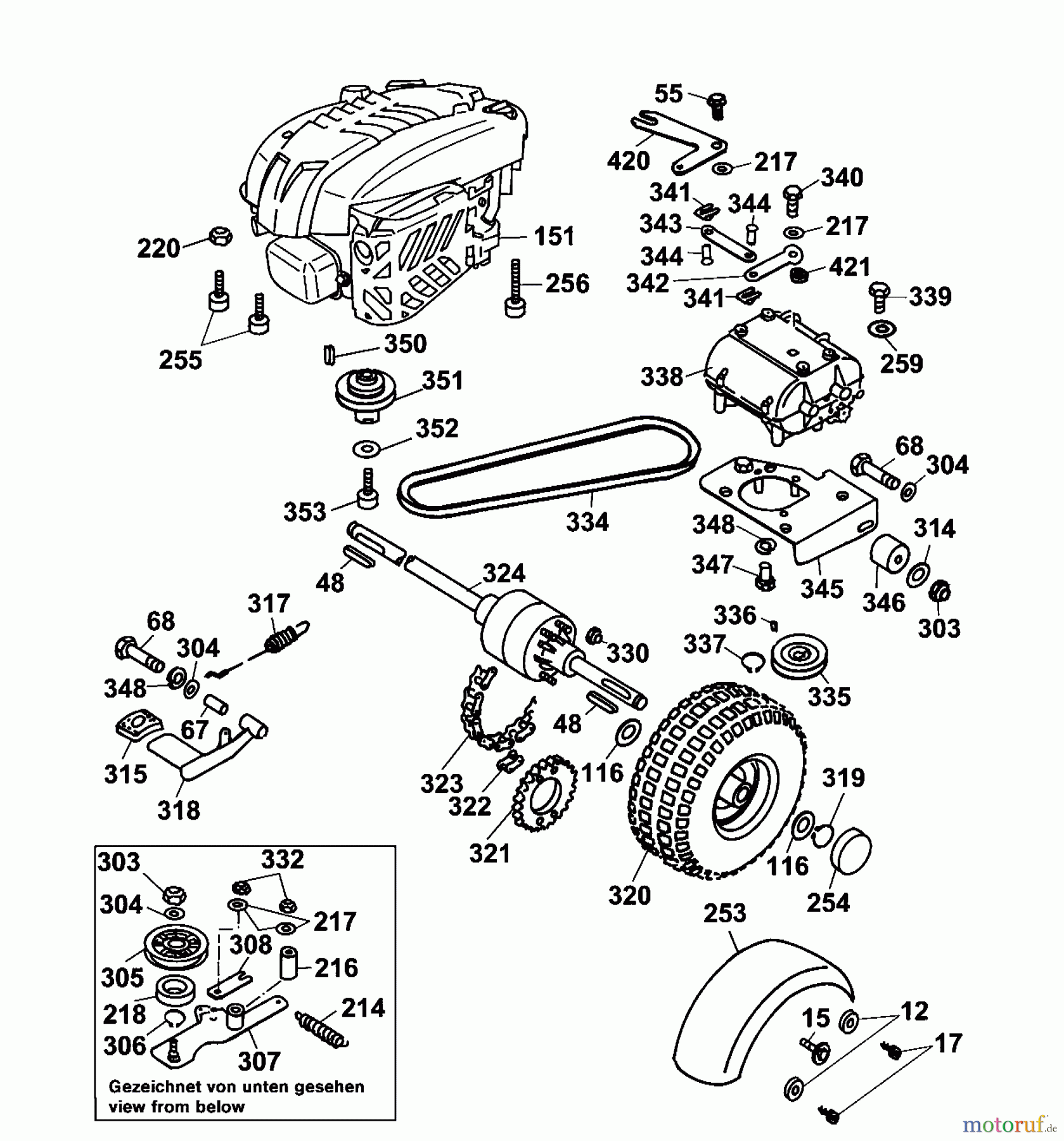  Wolf-Garten Scooter SV 4 6155000 Series C  (2003) Differential, Drive system, Engine