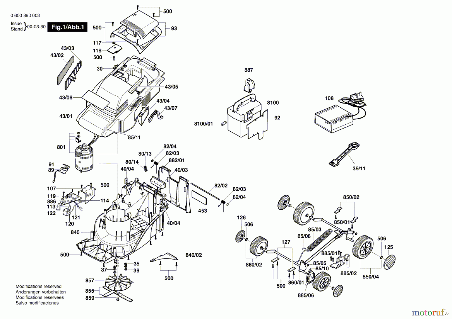  Bosch Gartengeräte Rasenmäher ARM 36 ACCU Seite 1