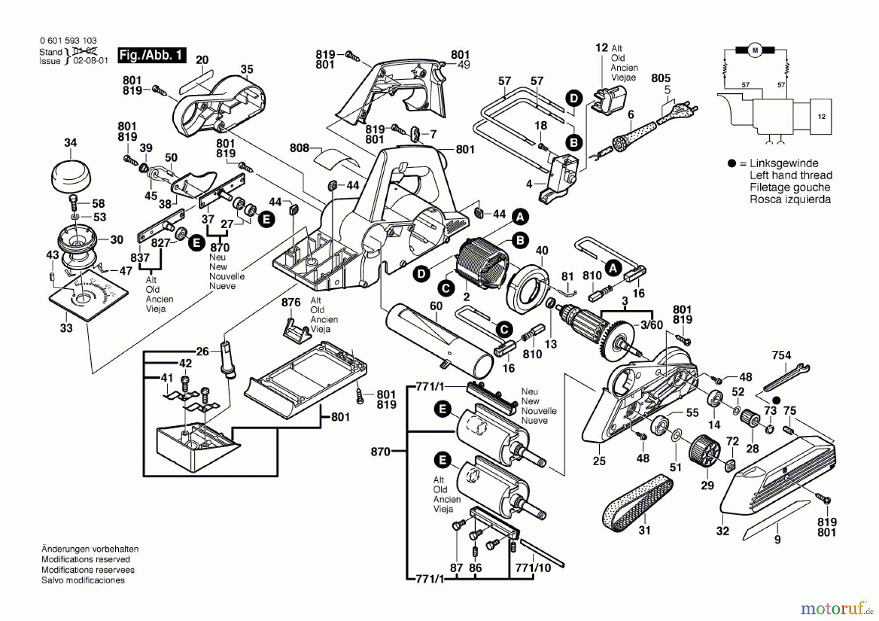  Bosch Werkzeug Handhobel GHO 31-82 Seite 1