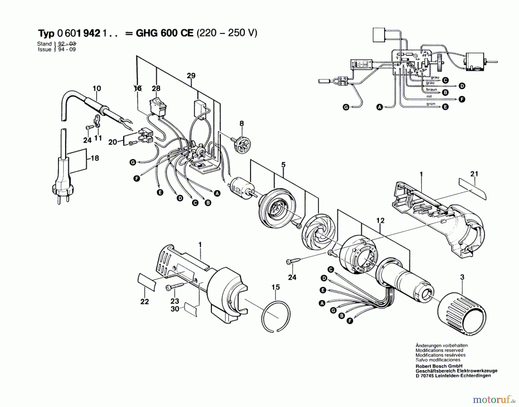  Bosch Werkzeug Heissluftgebläse GHG 600 CE Seite 1