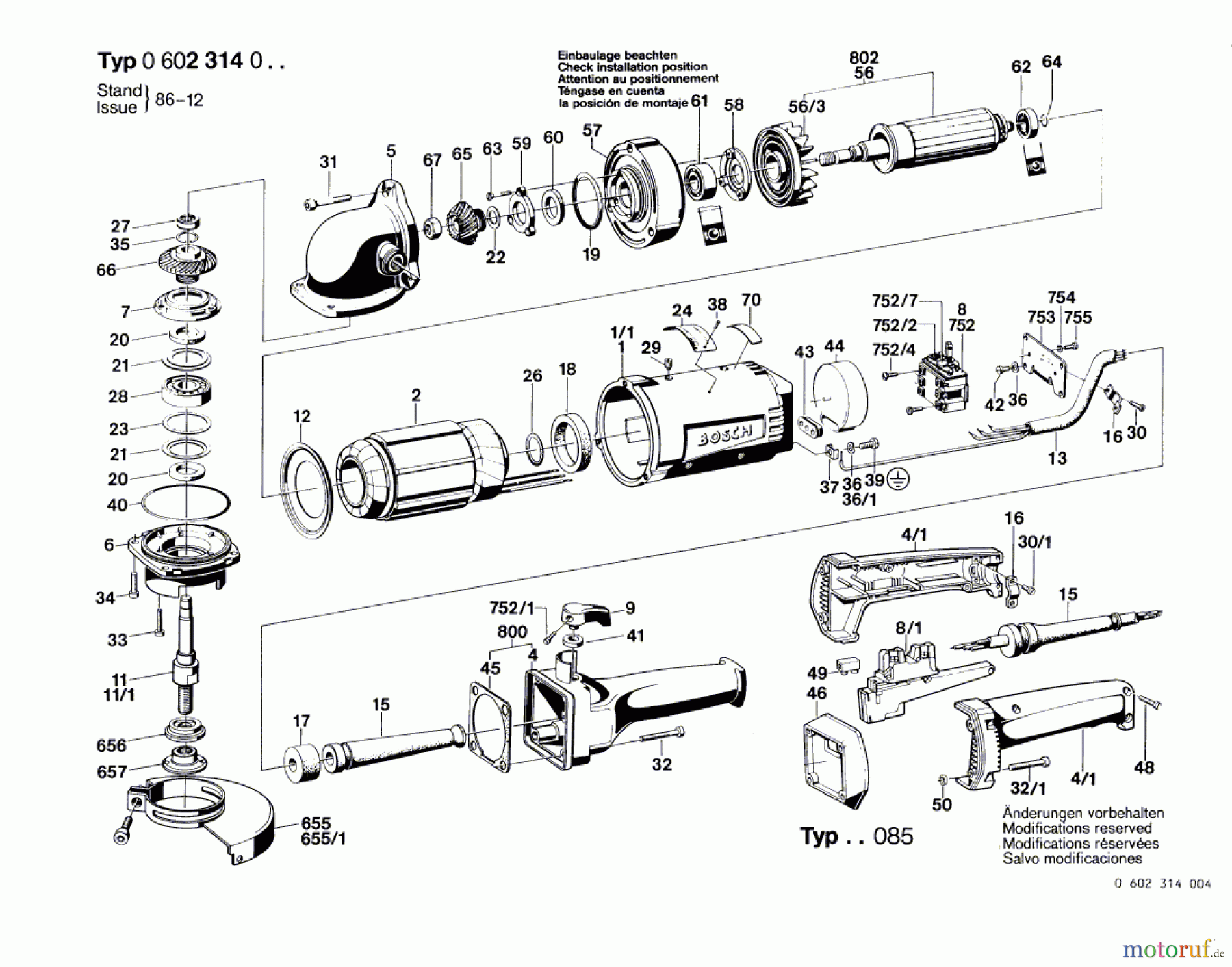  Bosch Werkzeug Winkelschleifer ---- Seite 1