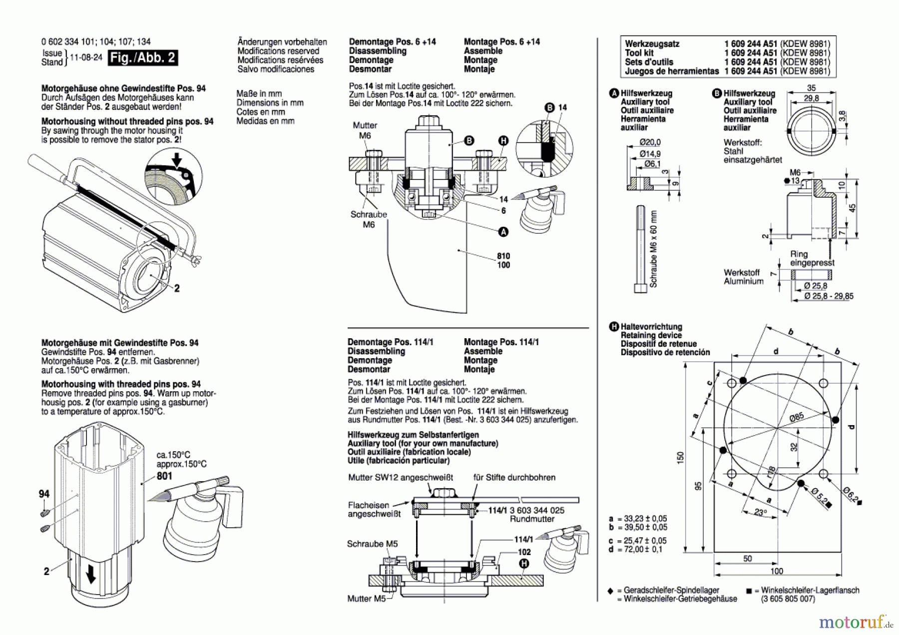  Bosch Werkzeug Flachkopfwinkelschleifer ---- Seite 2