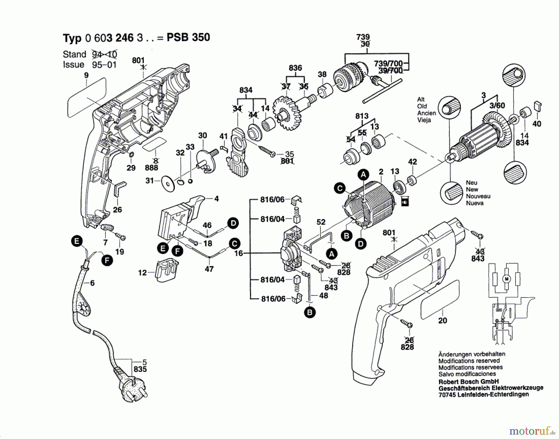  Bosch Werkzeug Schlagbohrmaschine PSB 350 Seite 1