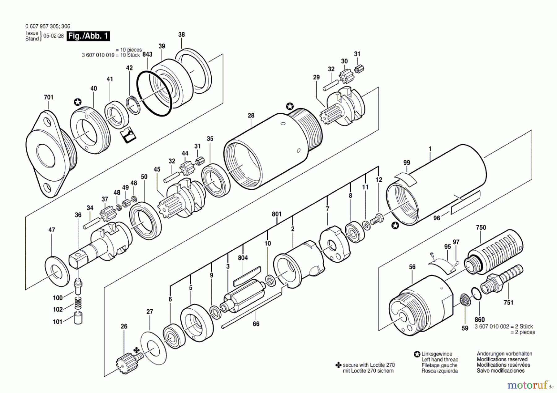 Bosch Werkzeug Einbaumotor 740 WATT-SERIE Seite 1