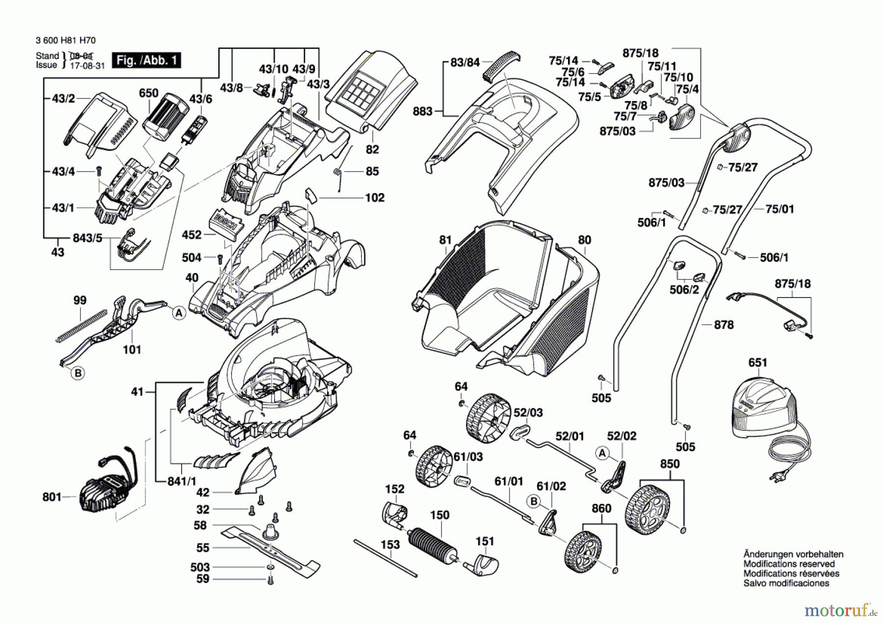  Bosch Gartengeräte Rasenmäher ROTAK 43 LI Seite 1