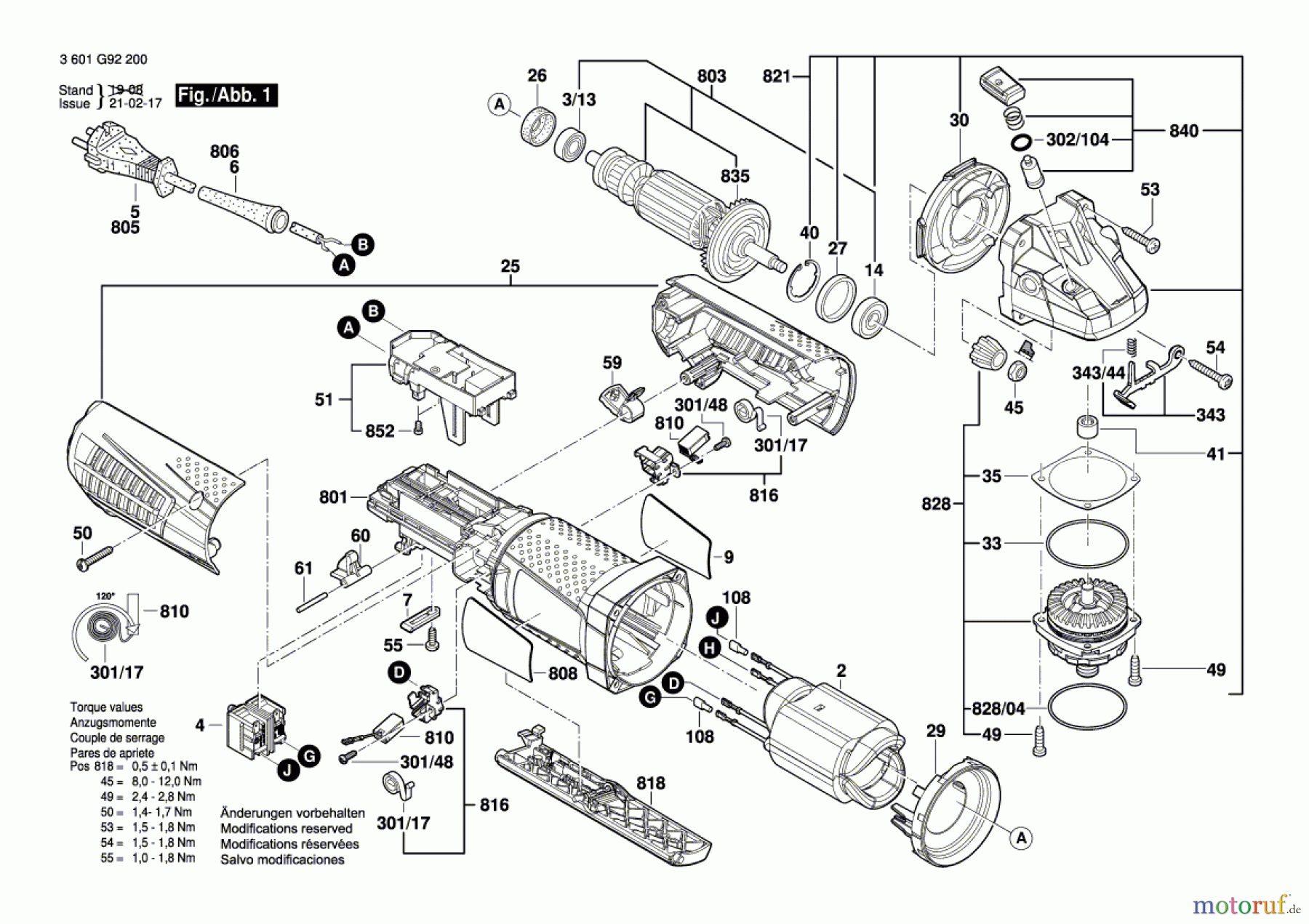 Bosch Werkzeug Winkelschleifer GWS 11-125 P Seite 1