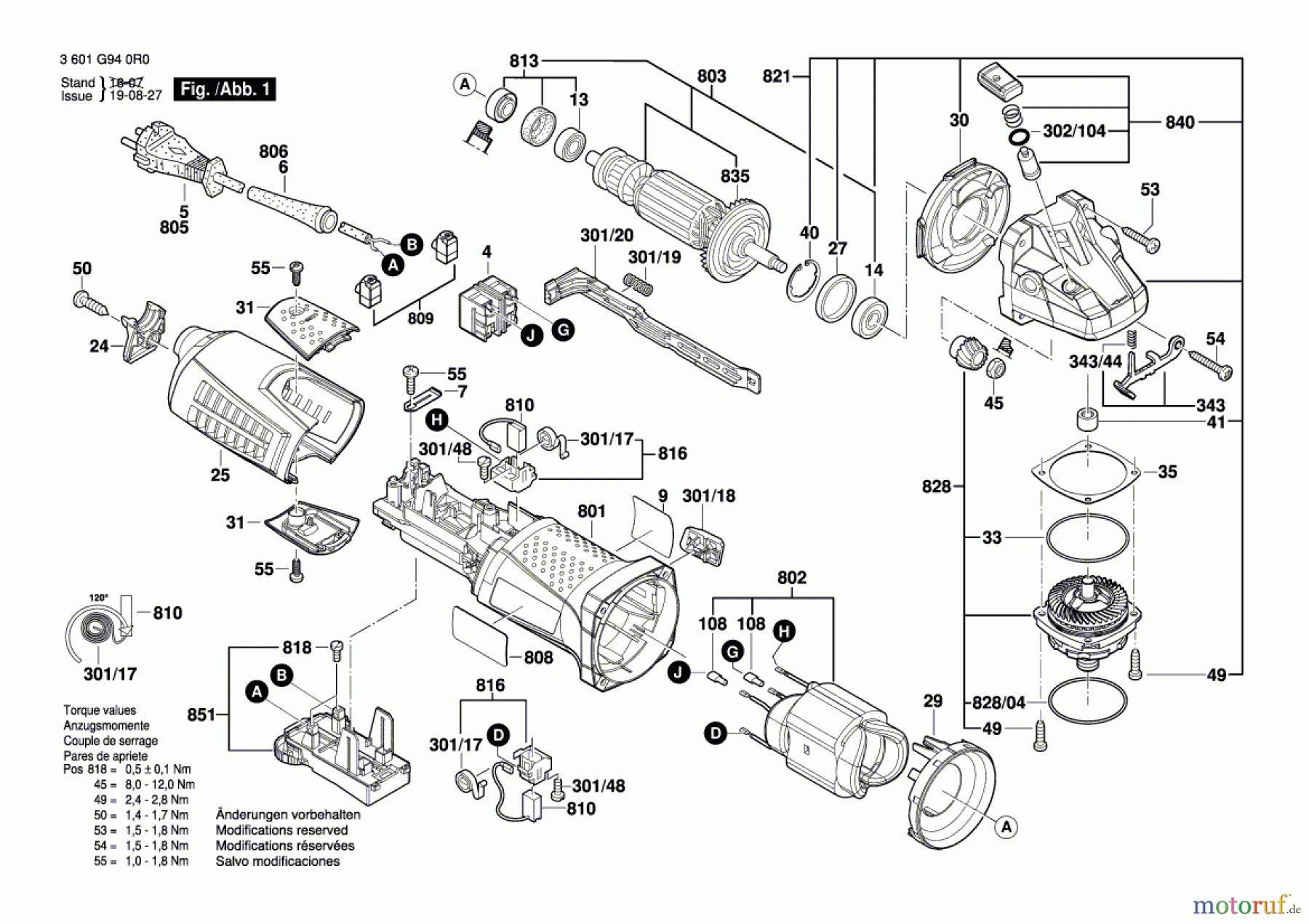  Bosch Werkzeug Winkelschleifer GWS 13-125 CIE Seite 1