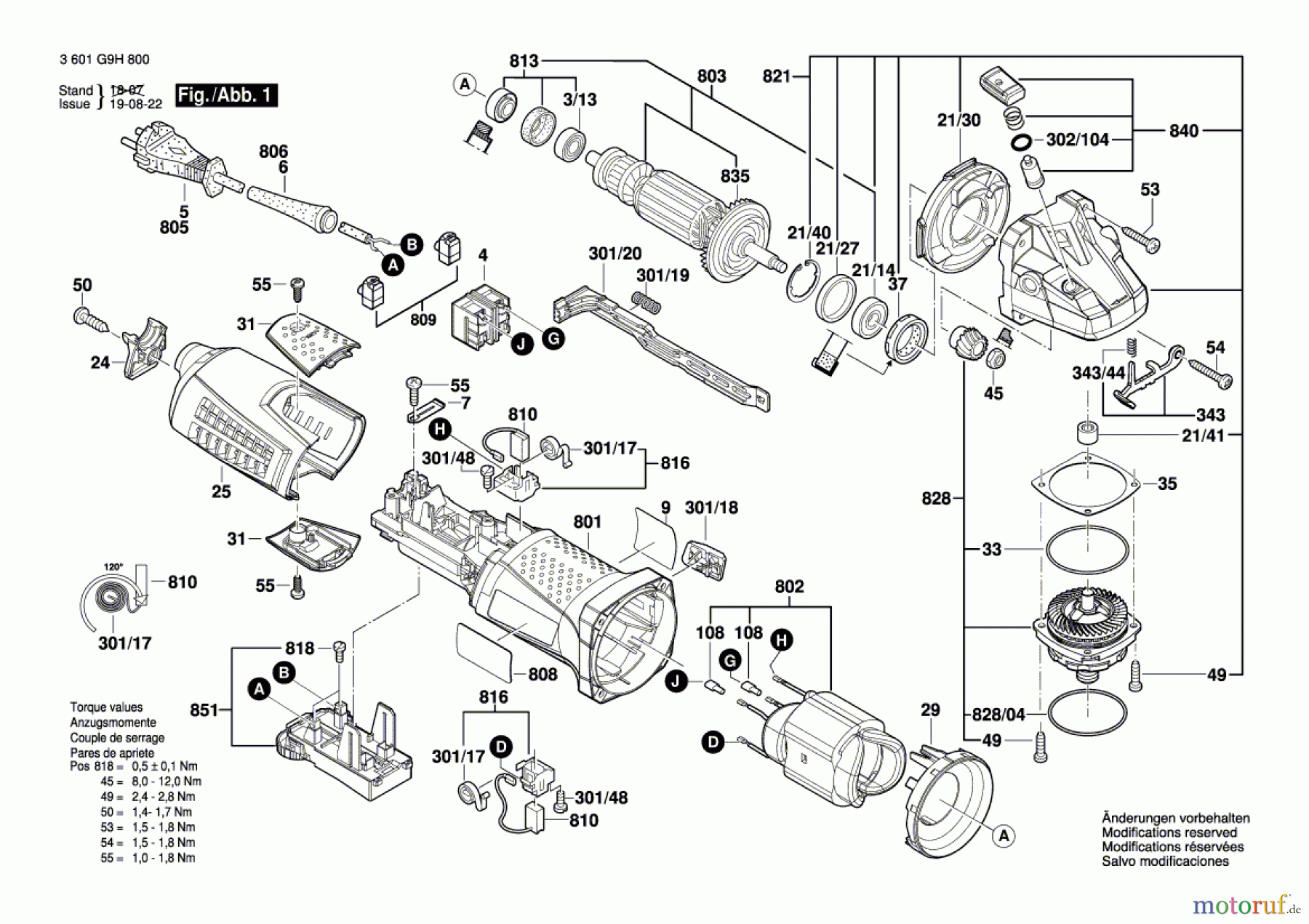 Bosch Werkzeug Winkelschleifer WKS 17-125 RE Seite 1