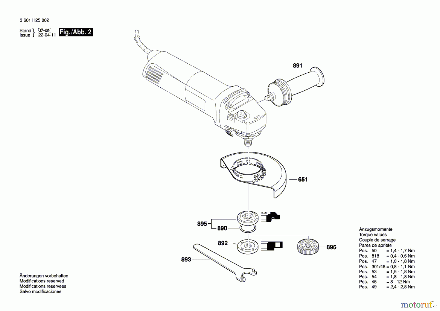  Bosch Werkzeug Winkelschleifer BAG 125-1 E Seite 2