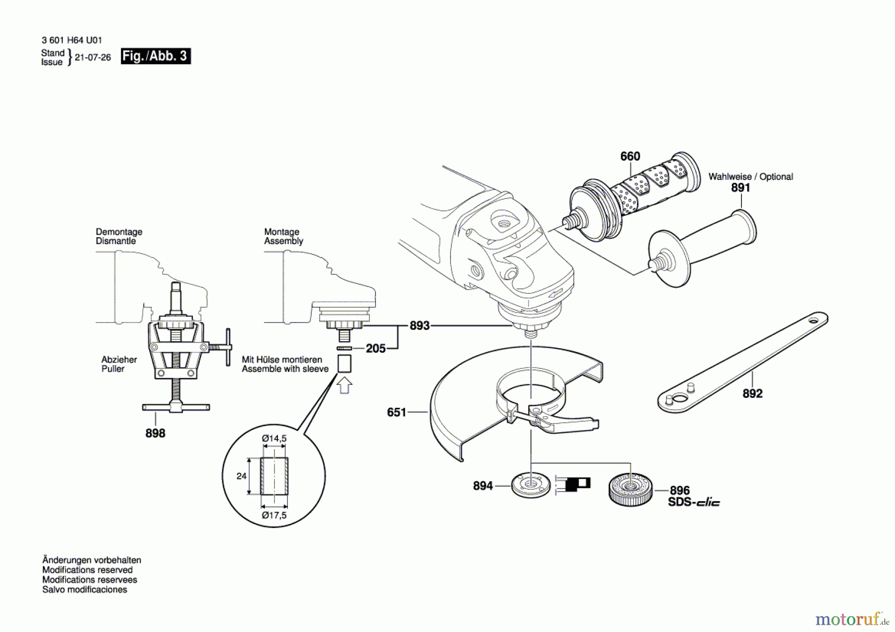  Bosch Werkzeug Winkelschleifer GWS 24-230JVX Seite 3