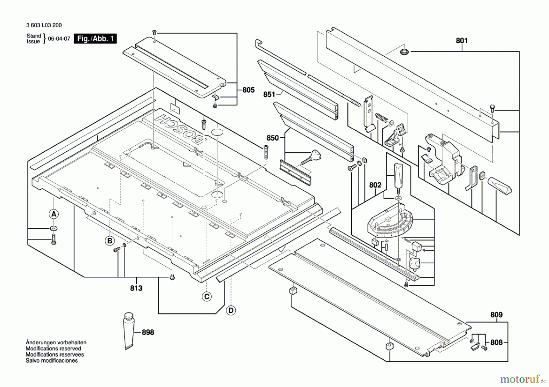  Bosch Werkzeug Tischkreissäge PTS 10 Seite 1