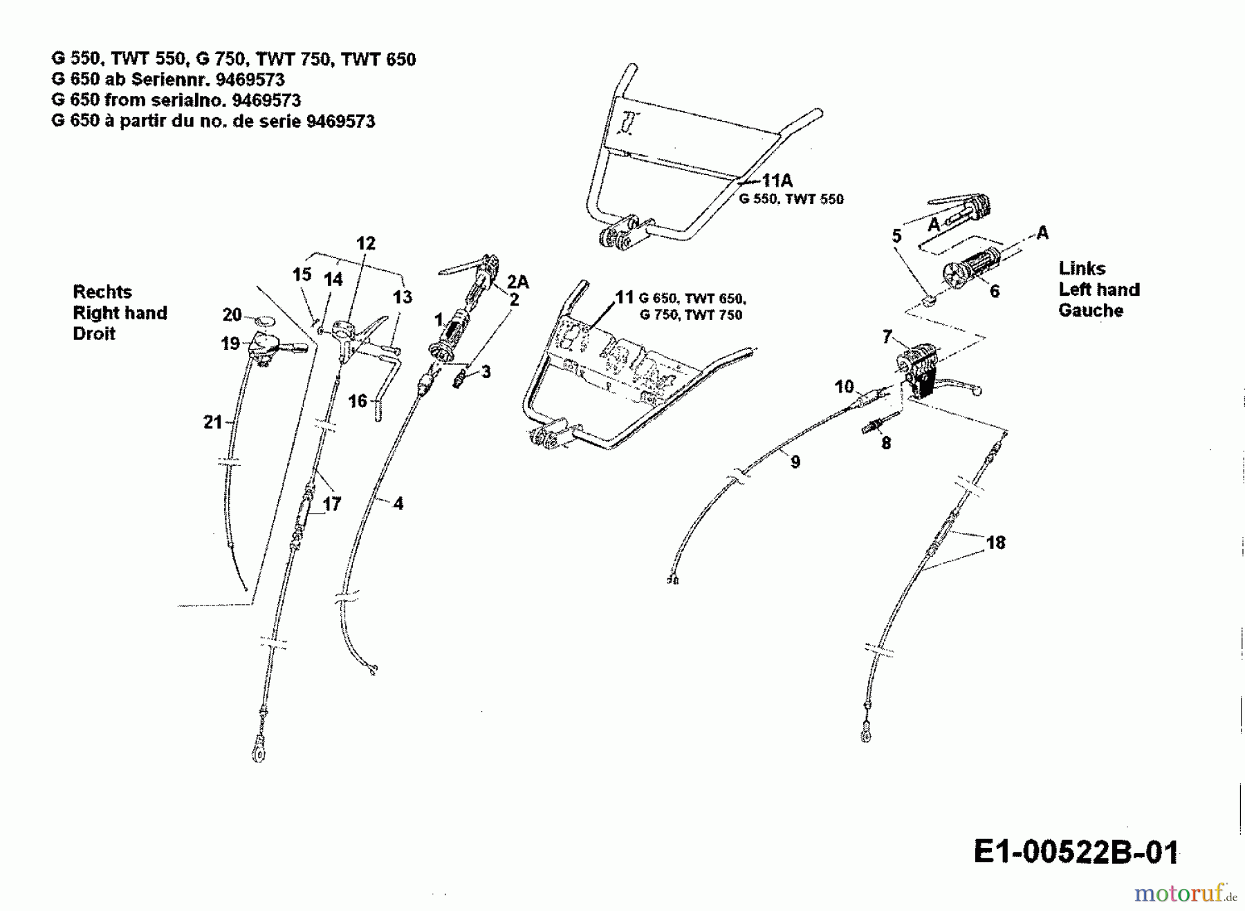  Gutbrod Multi purpose two wheel tractor G 550 56A-550-604  (1998) Upper handle