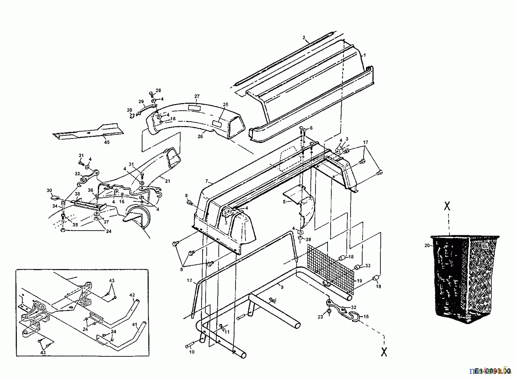 MTD Accessories Accessories garden and lawn tractors Grass catcher GA 00197.01 (1992) Grass box