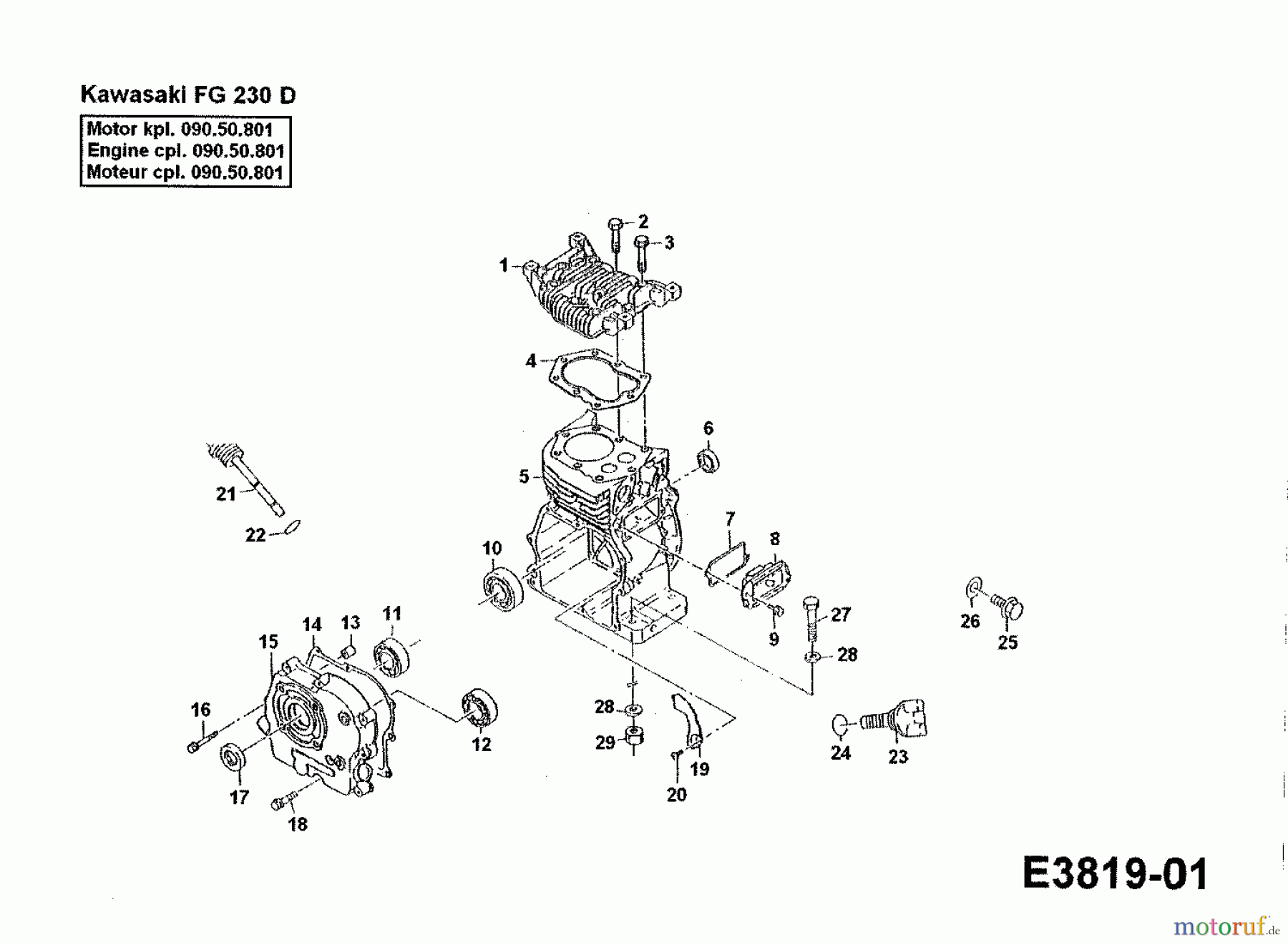 Gutbrod Multi purpose two wheel tractor G 550 56A-550-604 (1998) Short block