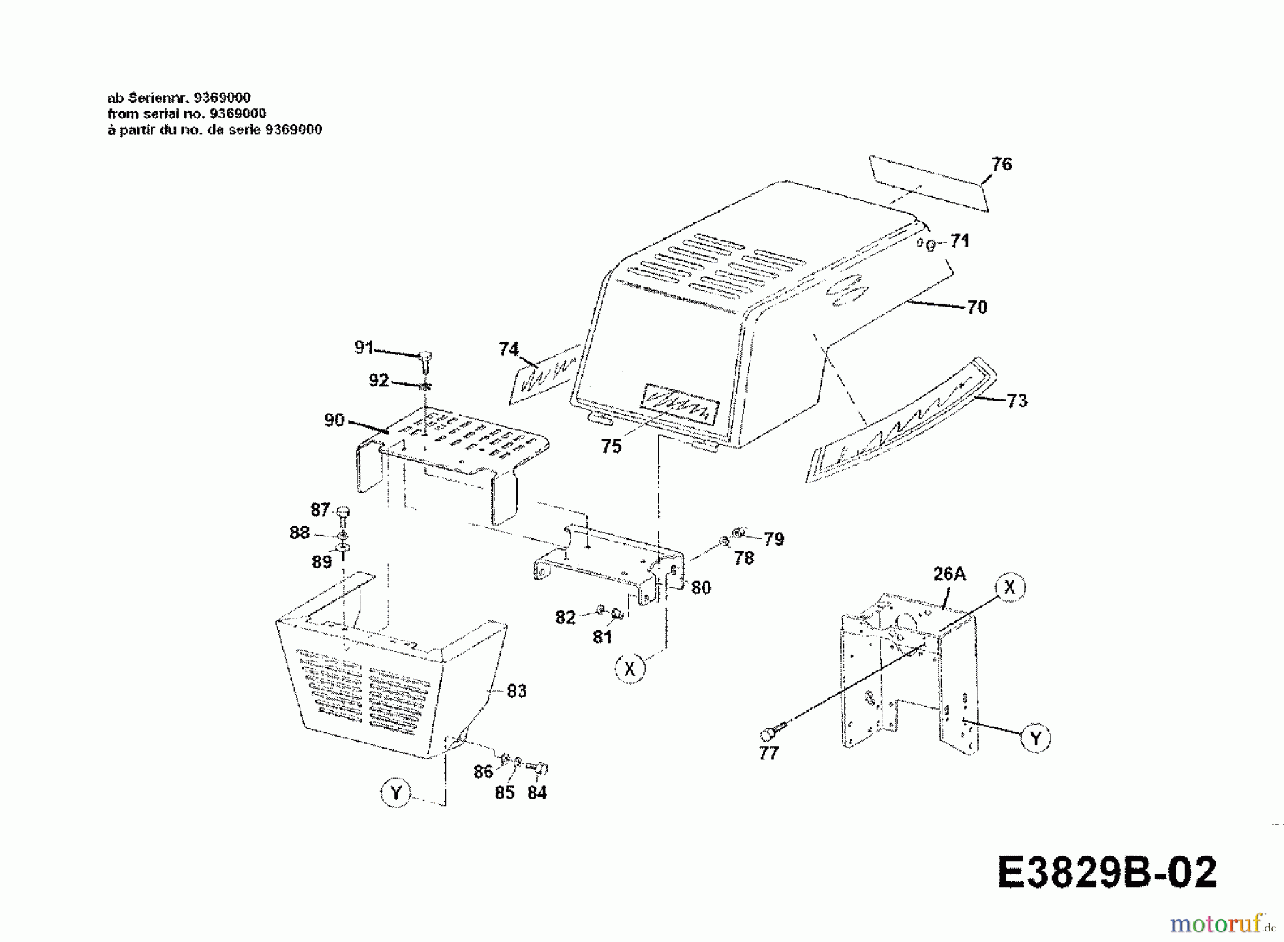  Cub Cadet Multi purpose two wheel tractor TWT 650 00026.06  (1997) Dashboard, Engine hood, Fender