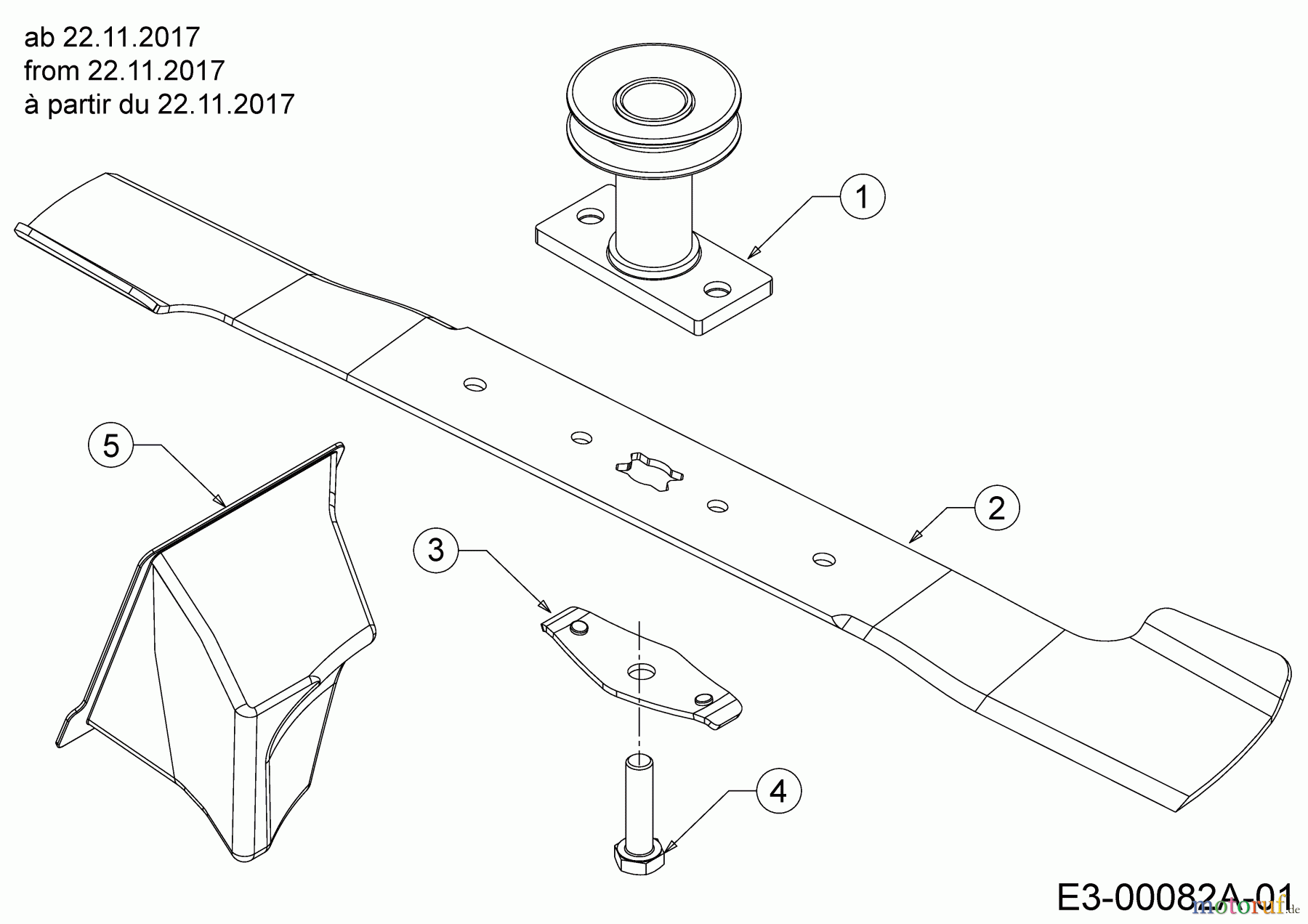 Cub Cadet Petrol mower self propelled LM2 DR53S 12BBPQKC603 (2018) Blade, Blade adapter, Mulch plug from 22.11.2017