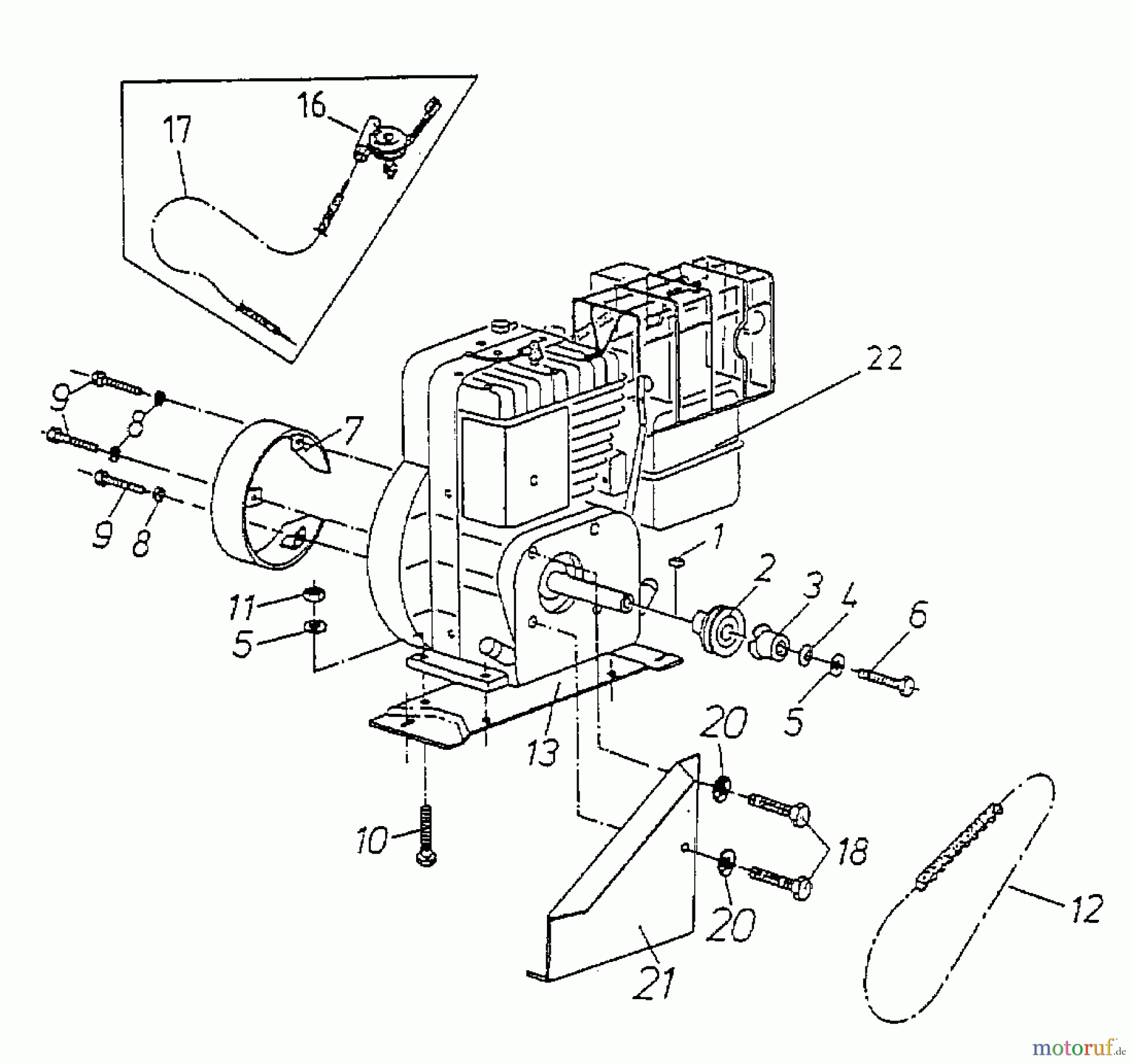  Gutbrod Cutter bar mower BM 91 17A-091-604  (1999) Belt, Engine
