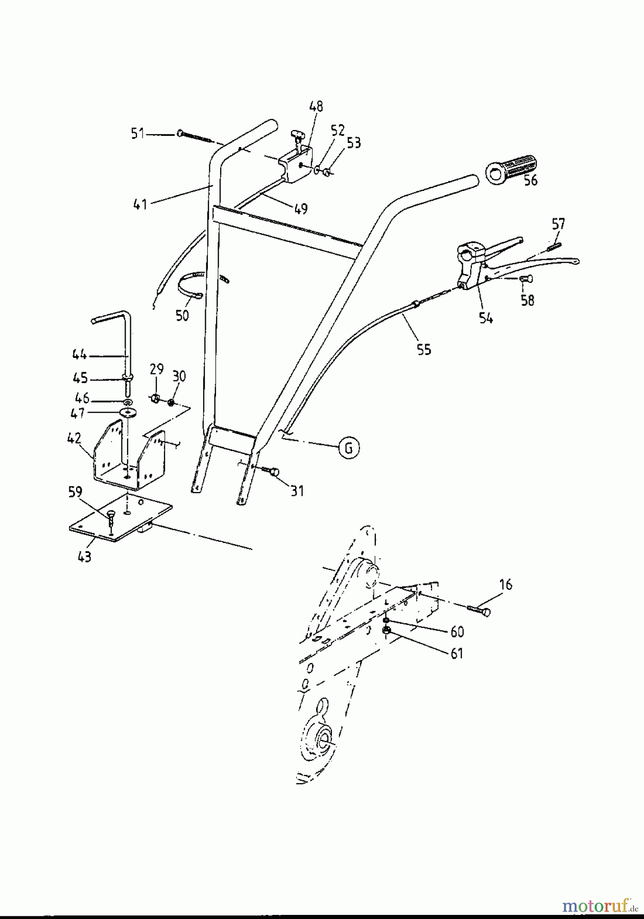  Gutbrod Tillers MB 62-35 07518.05  (1998) Upper handle