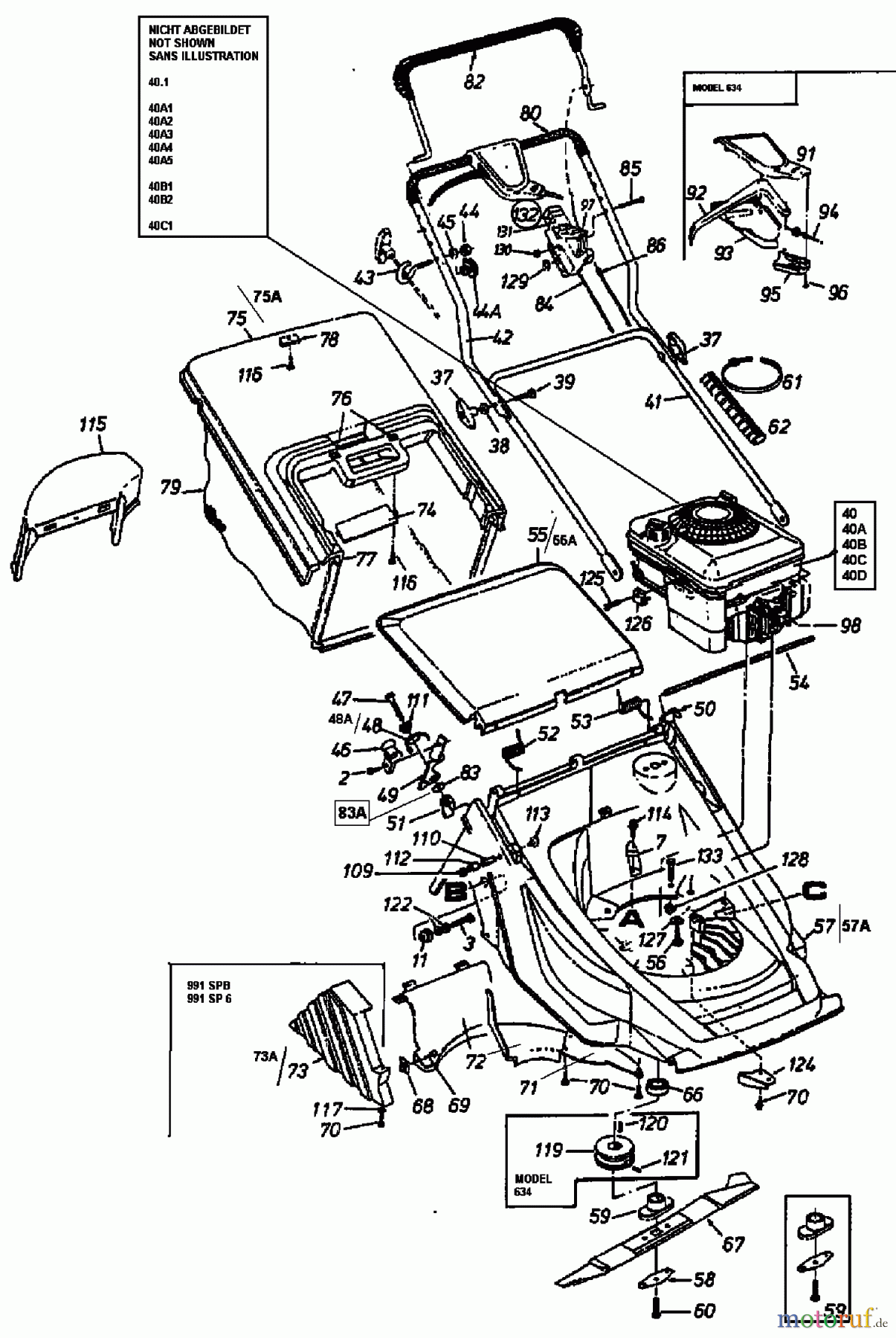  Yard-Man Petrol mower self propelled YM 5018 SX 12A-648D643  (2000) Basic machine