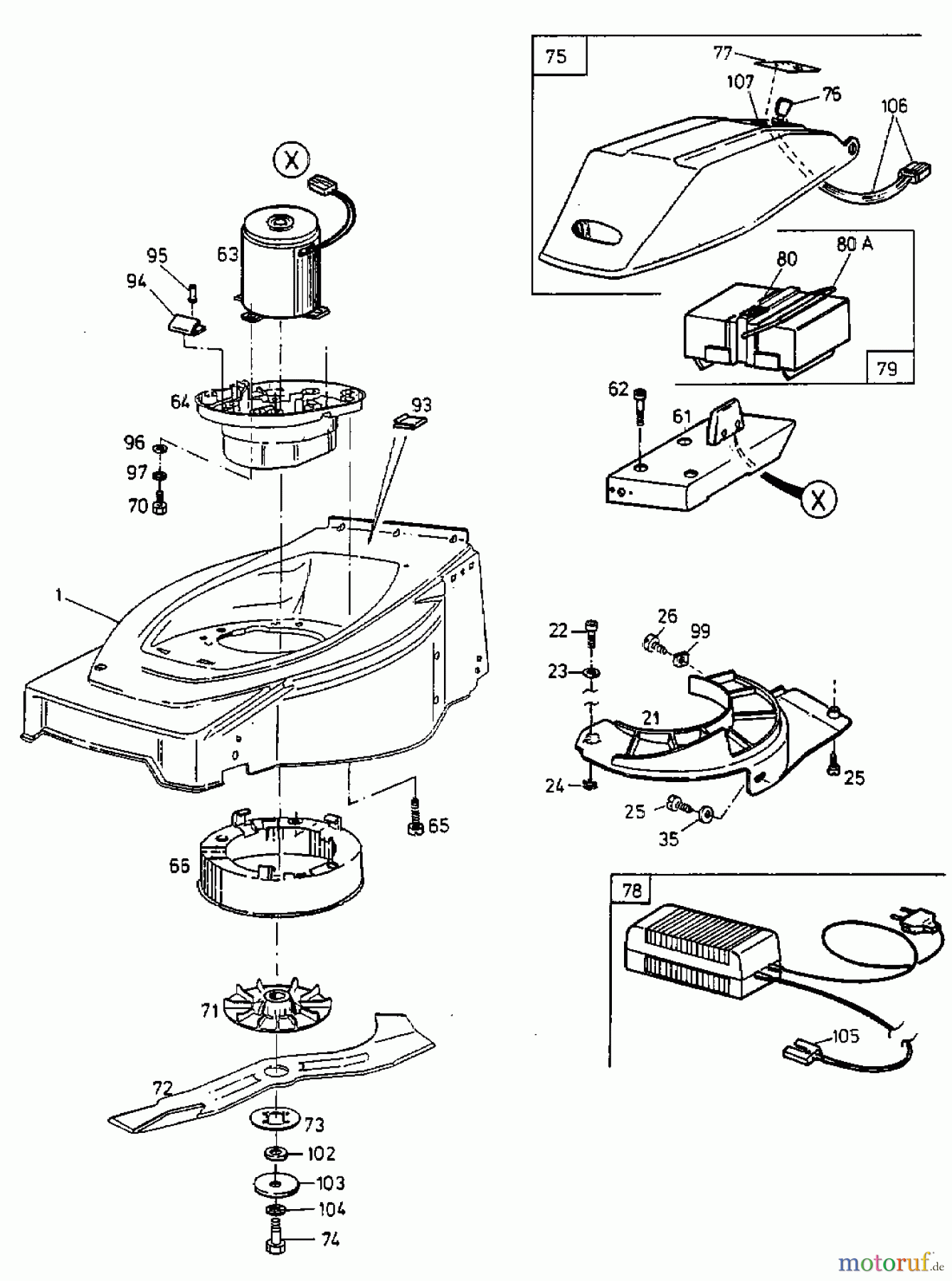  Gutbrod Battery mower HA 42 L 18BBL5P-604  (2000) Electric parts, Blade