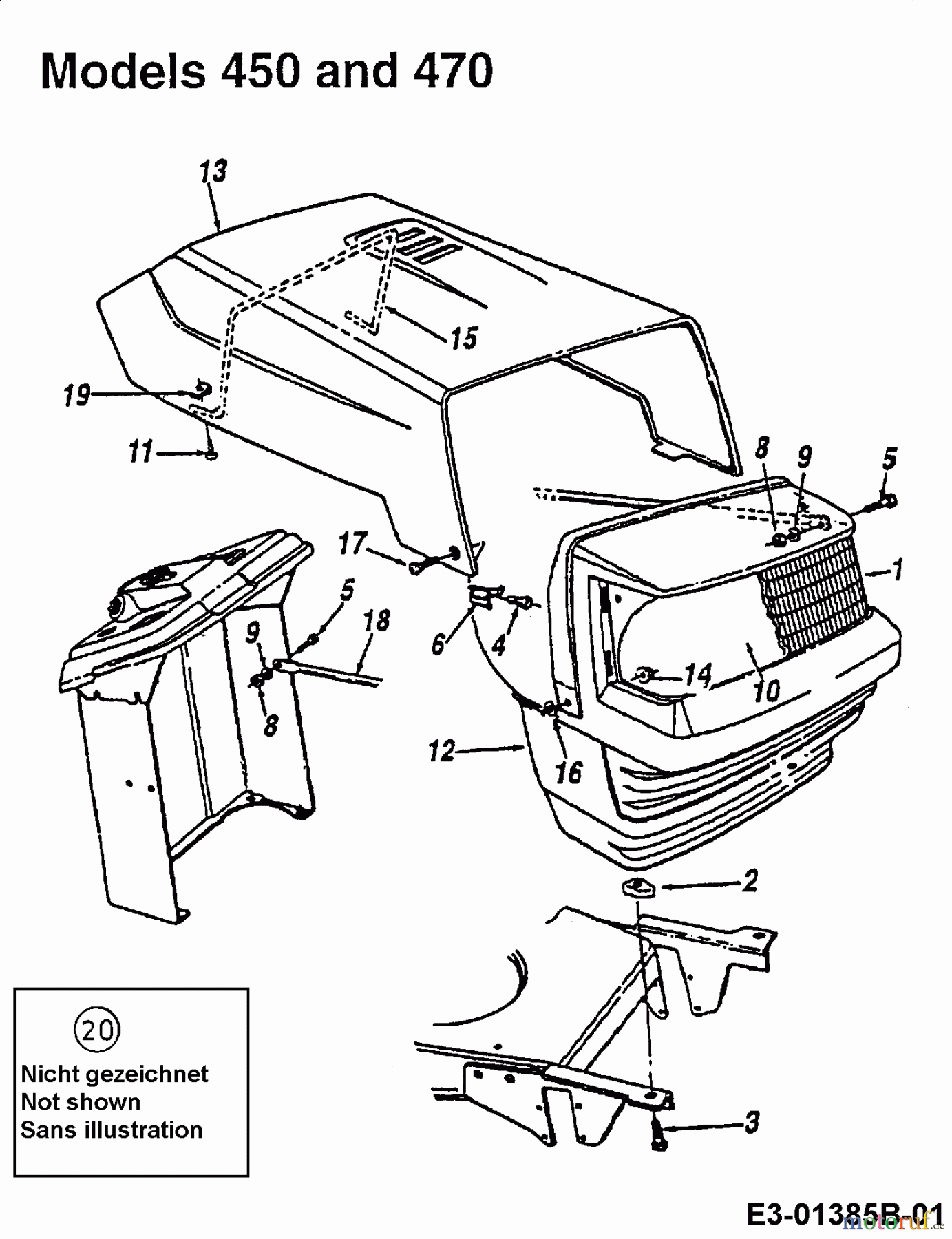  Edenparc Lawn tractors B 12592 13AL470E608  (1997) Engine hood 0-Style