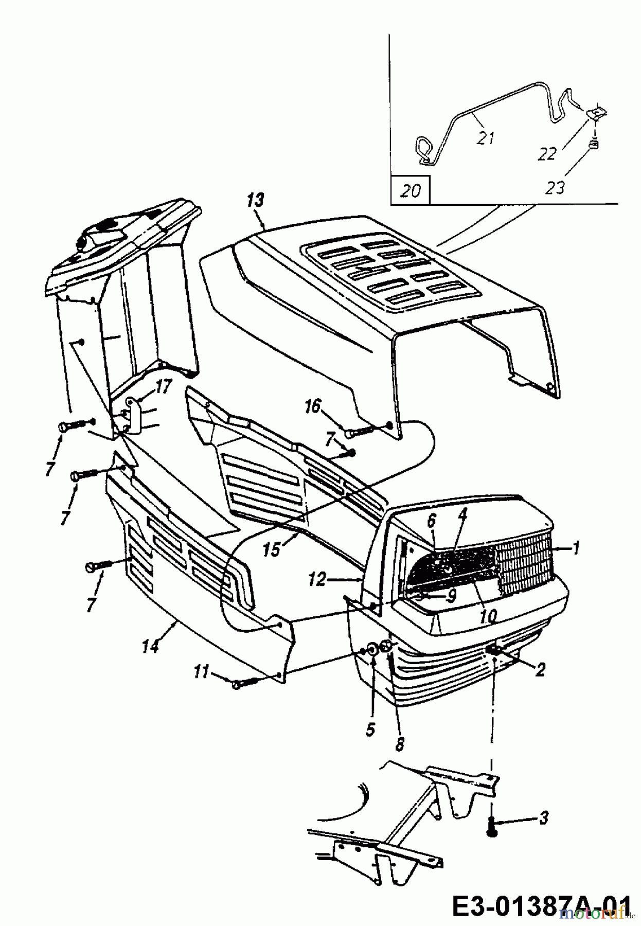  Edenparc Lawn tractors B 13096 13AA475F608  (2000) Engine hood 5-Style