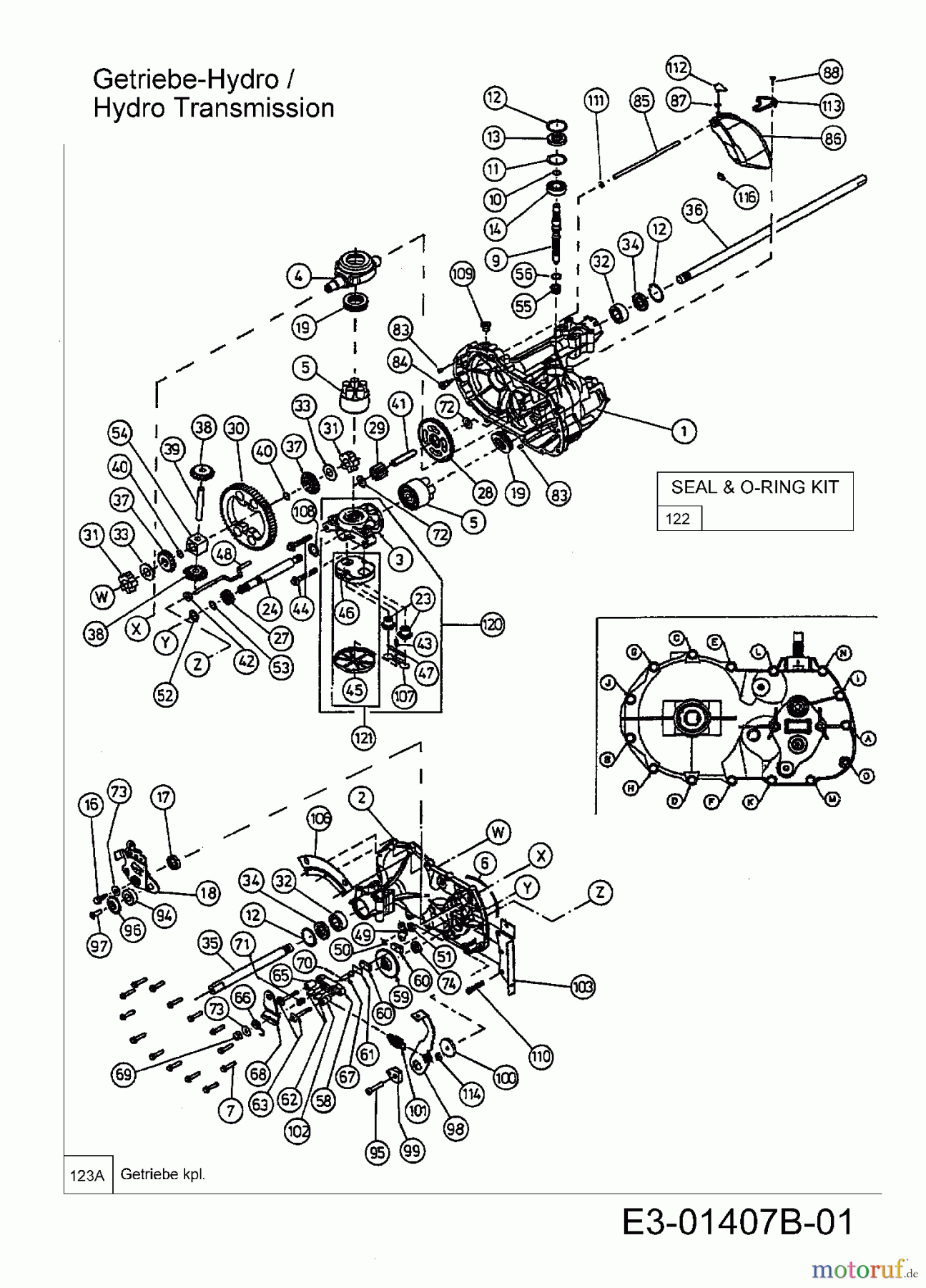  MTD Lawn tractors SE 155 H 13AP518E678  (2002) Hydrostatic gearbox